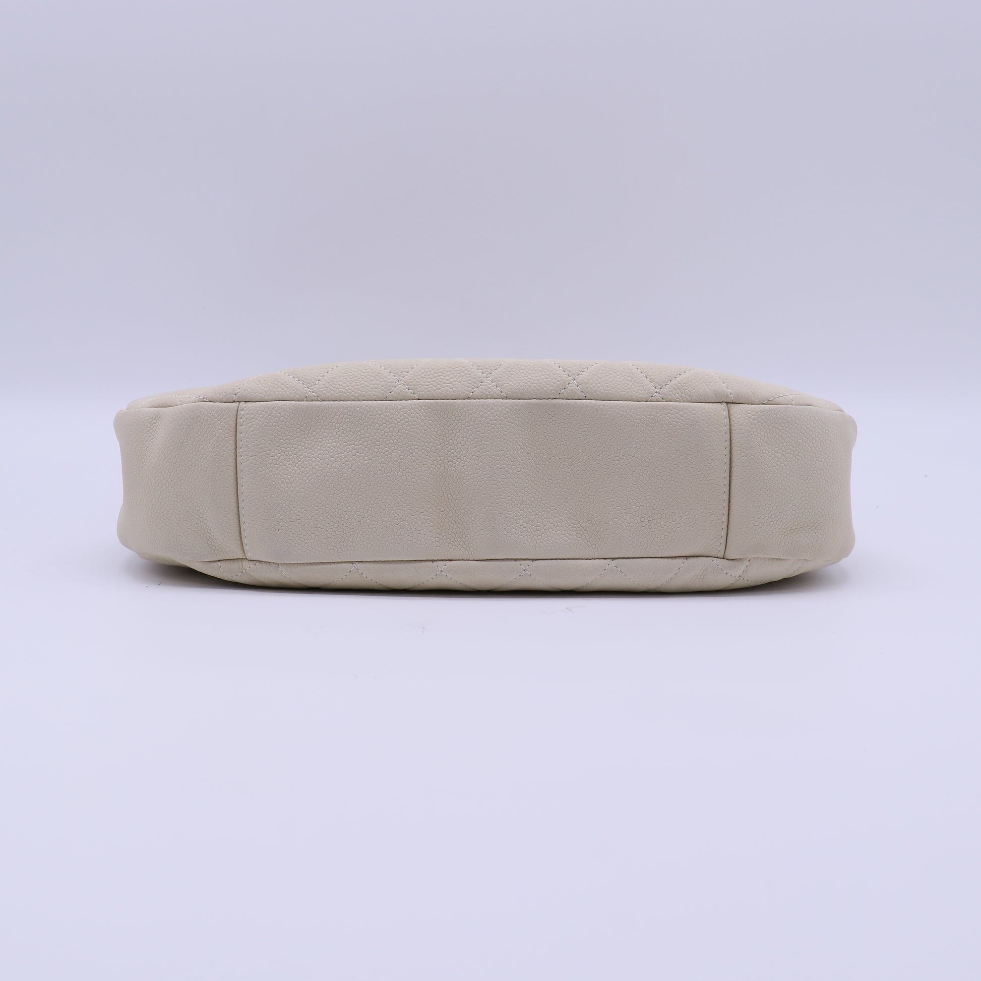 Chanel Light Beige Quilted Matte Caviar Leather CC Messenger Bag twinsB22124