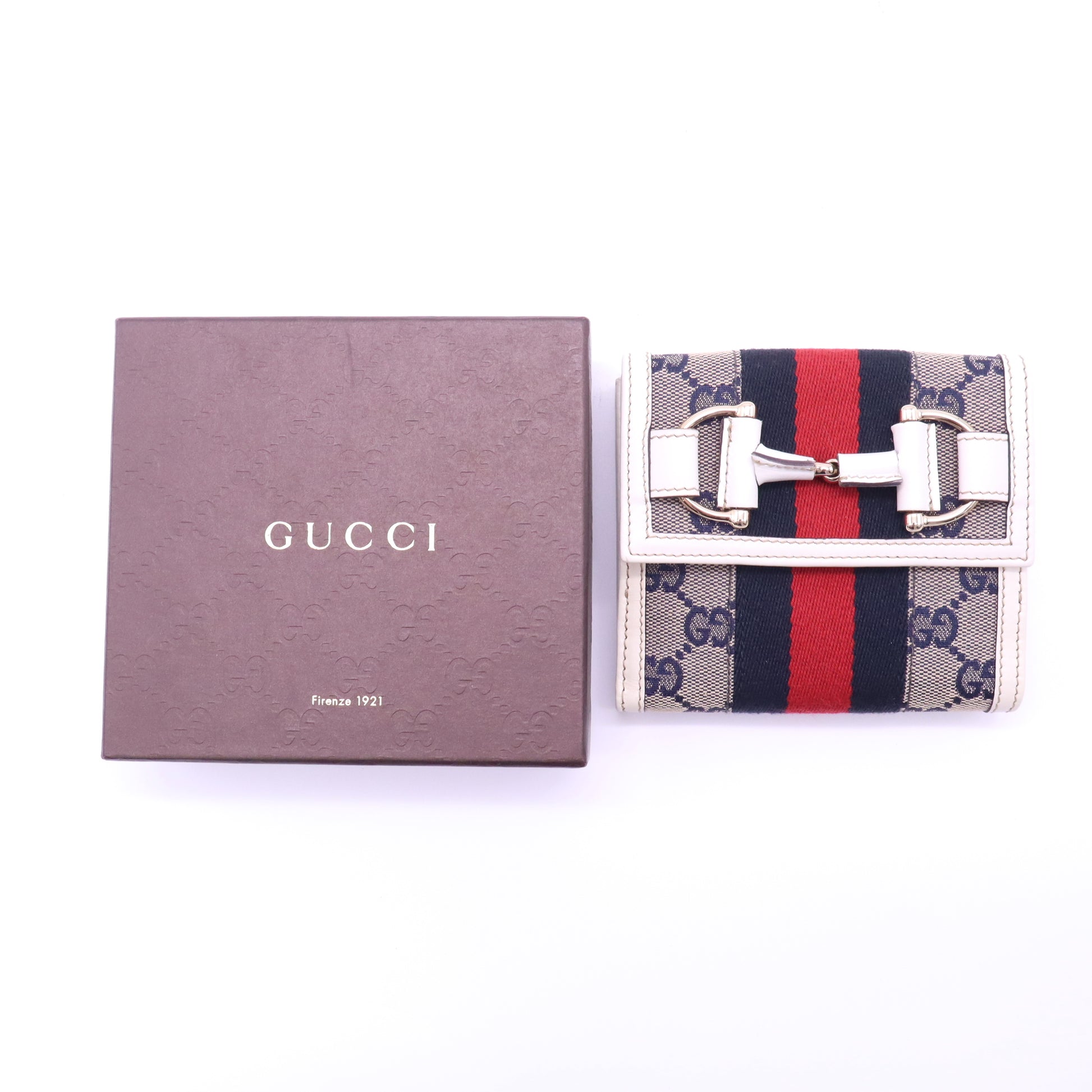 Gucci Horsebit 1955 GG Canvas Web Wallet W21464