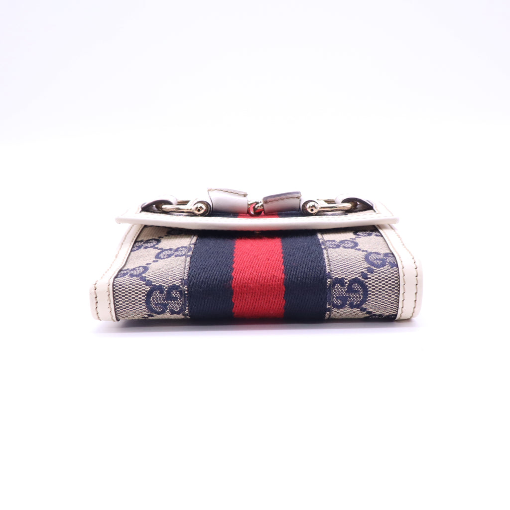 Gucci Horsebit 1955 GG Canvas Web Wallet W21464