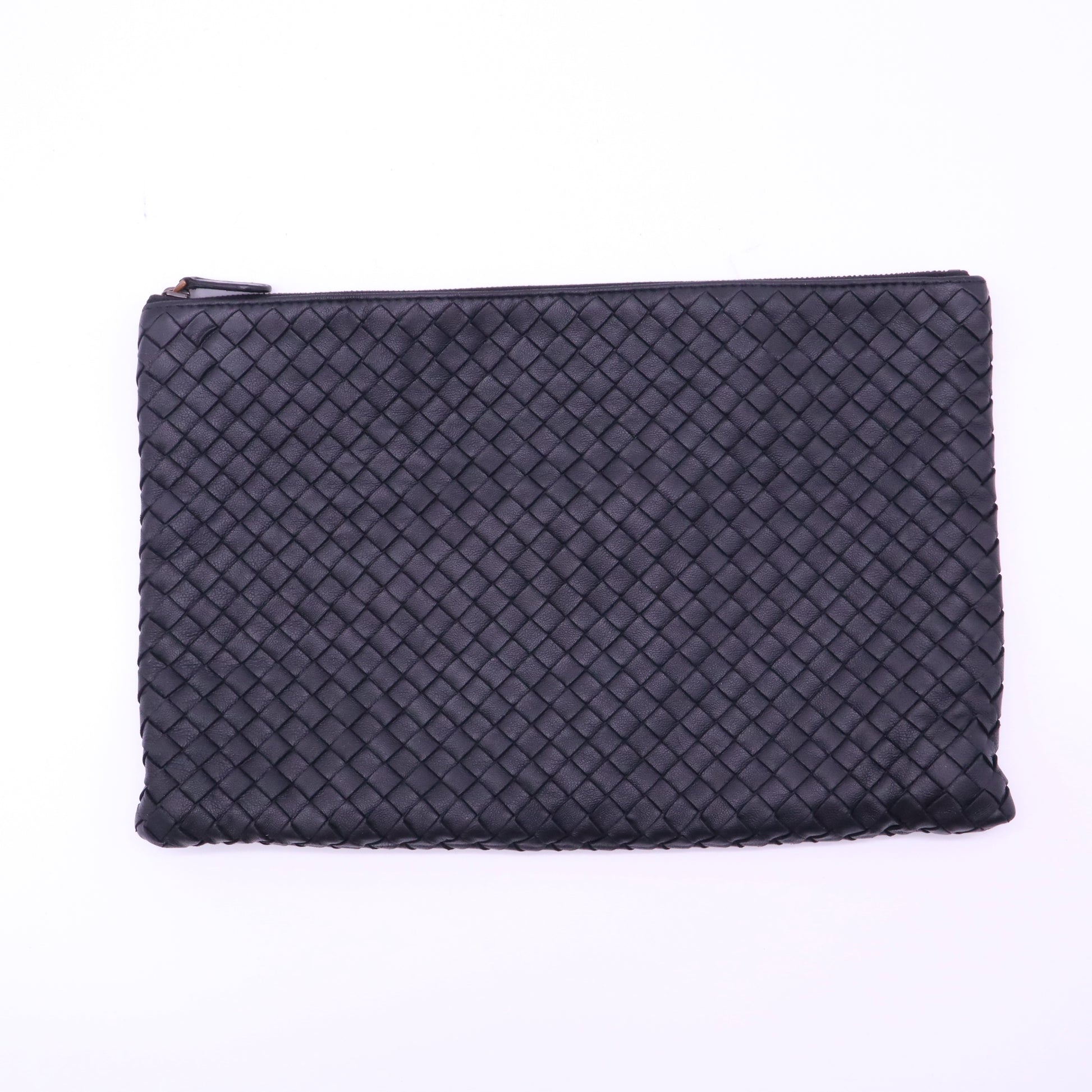 Bottega Veneta Intrecciato Leather Document Case Black W21392
