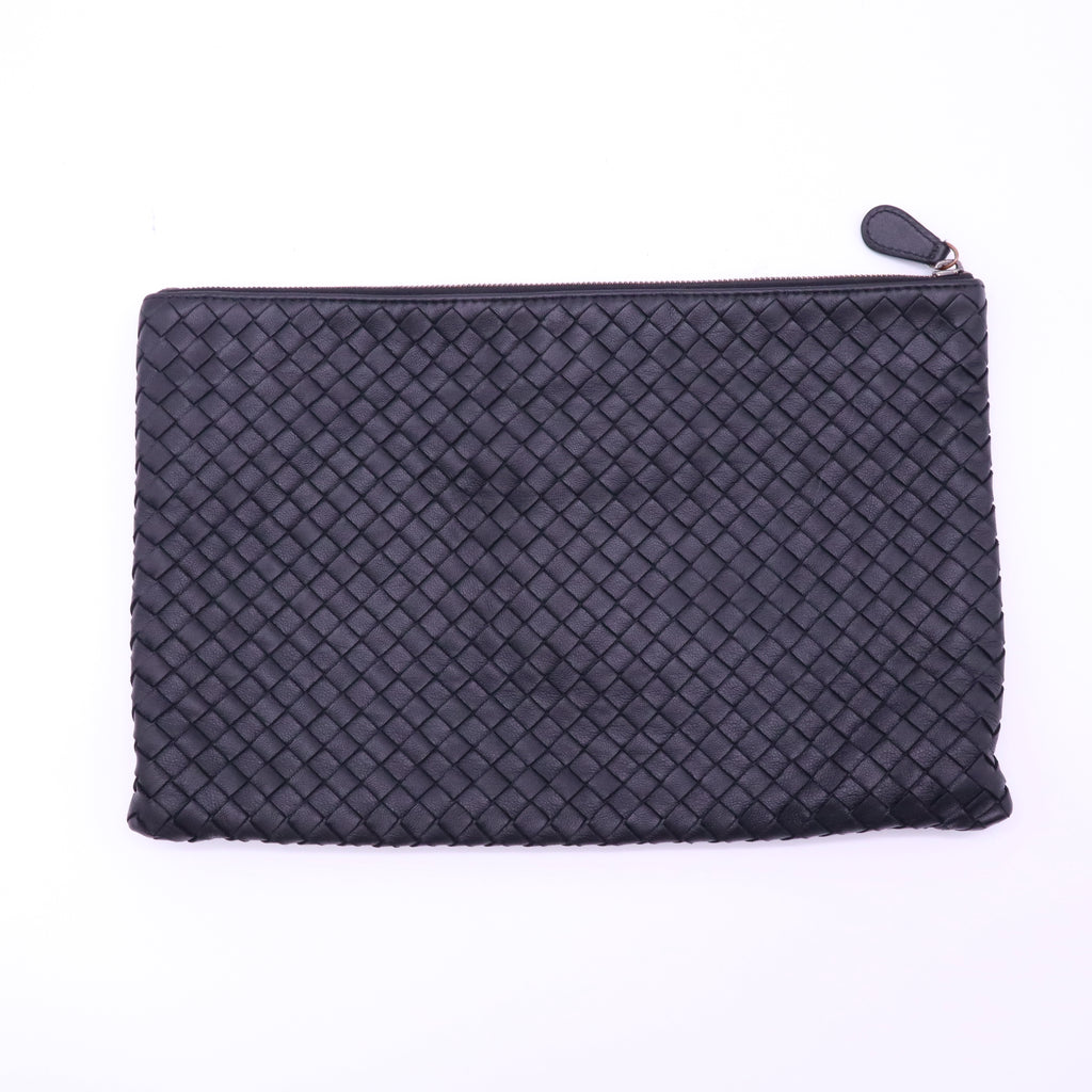 Bottega Veneta Intrecciato Leather Document Case Black W21392