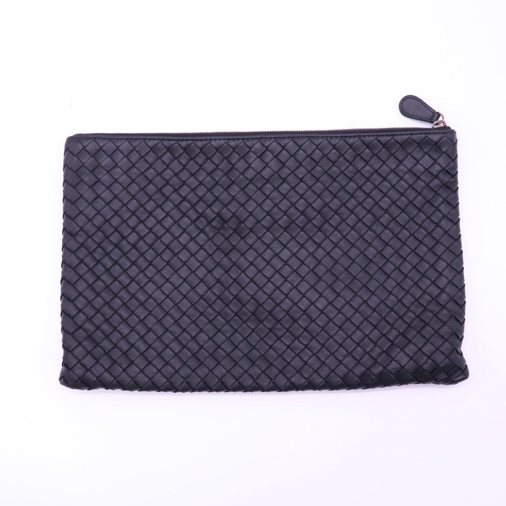 Bottega Veneta Intrecciato Leather Document Case Black W21392