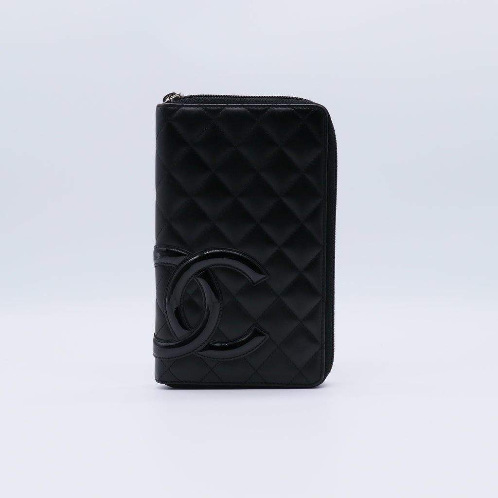 Chanel Cambon Line Lambskin Zip Around Long Wallet W21451