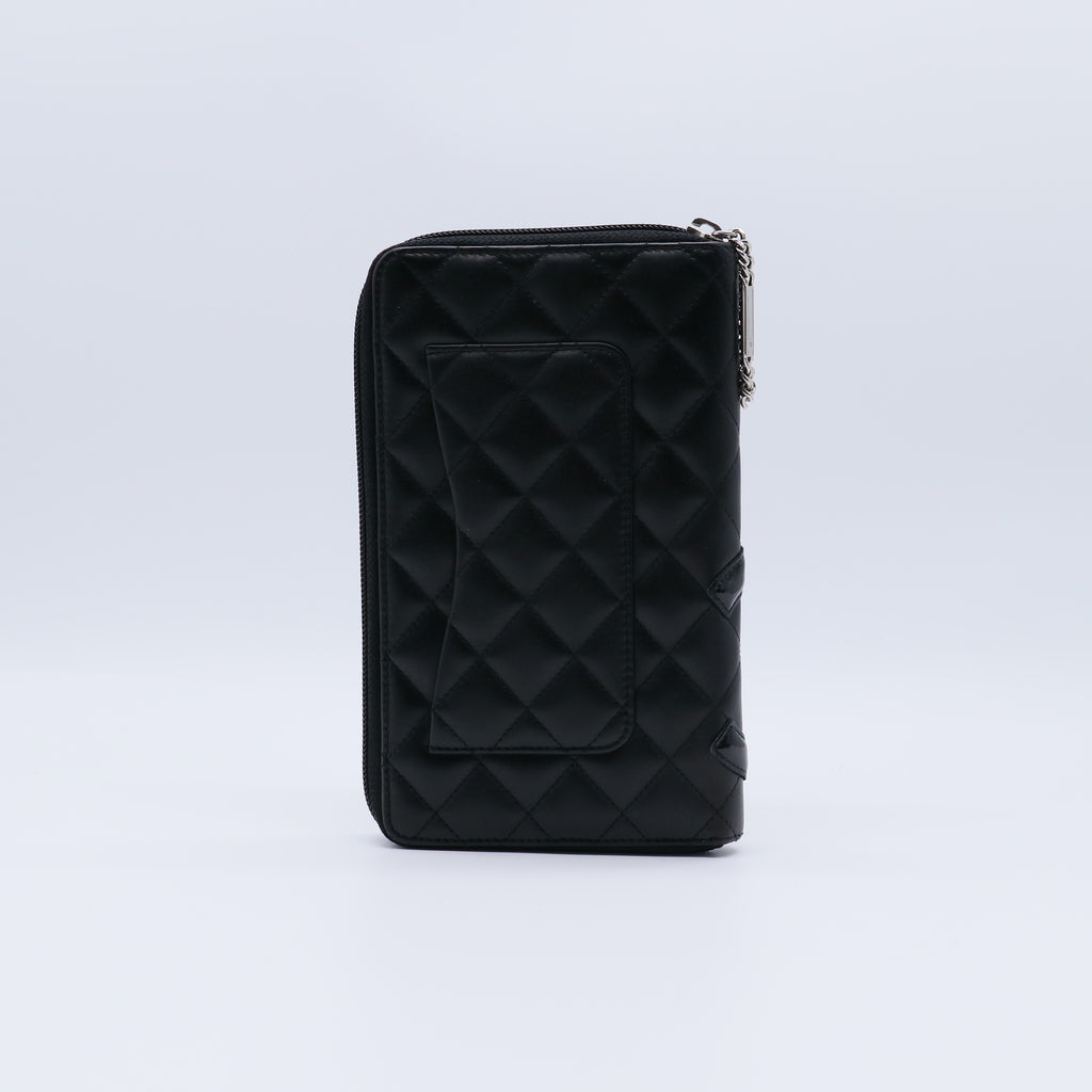 Chanel Cambon Line Lambskin Zip Around Long Wallet W21451