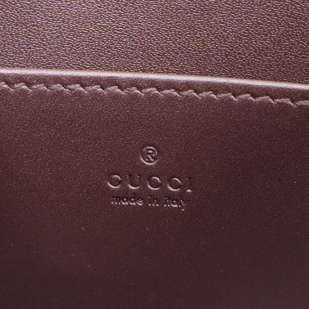 Gucci Wristlet Travel Flap Wallet Guccissima Leather Twins