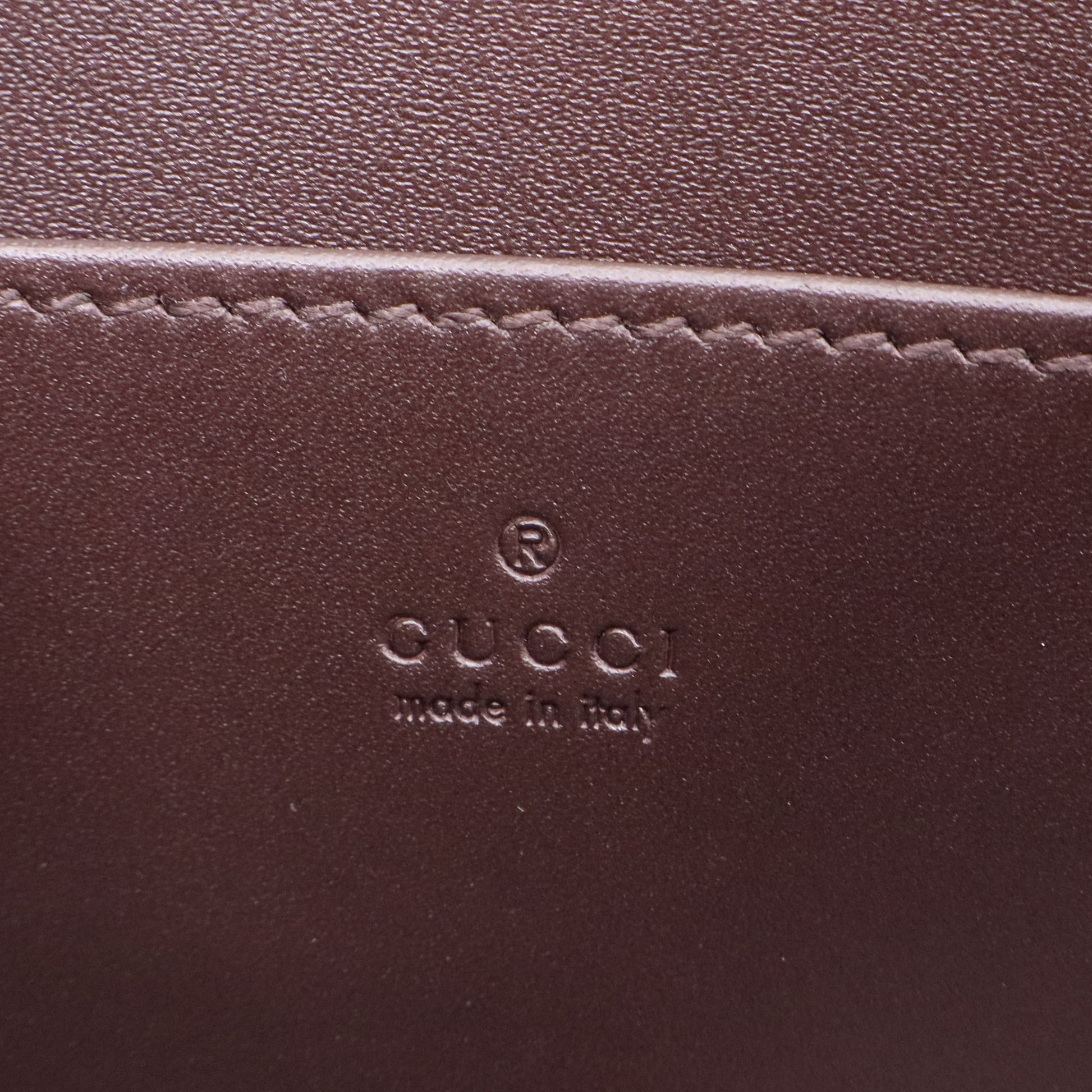 Gucci Wristlet Travel Flap Wallet Guccissima Leather Twins