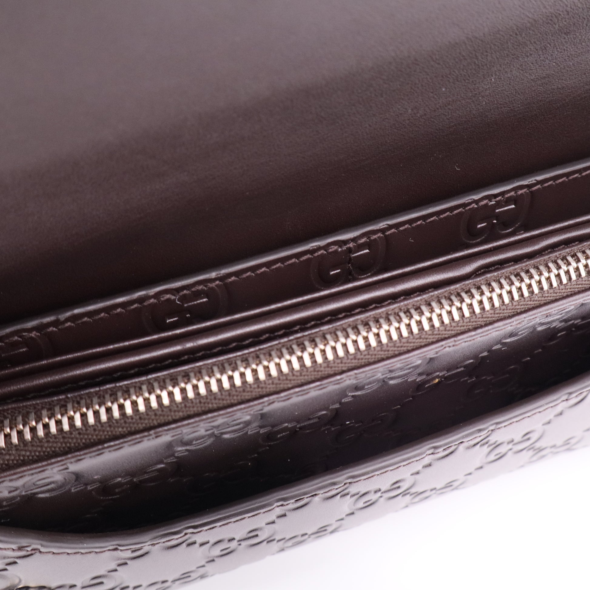 Gucci Wristlet Travel Flap Wallet Guccissima Leather Twins