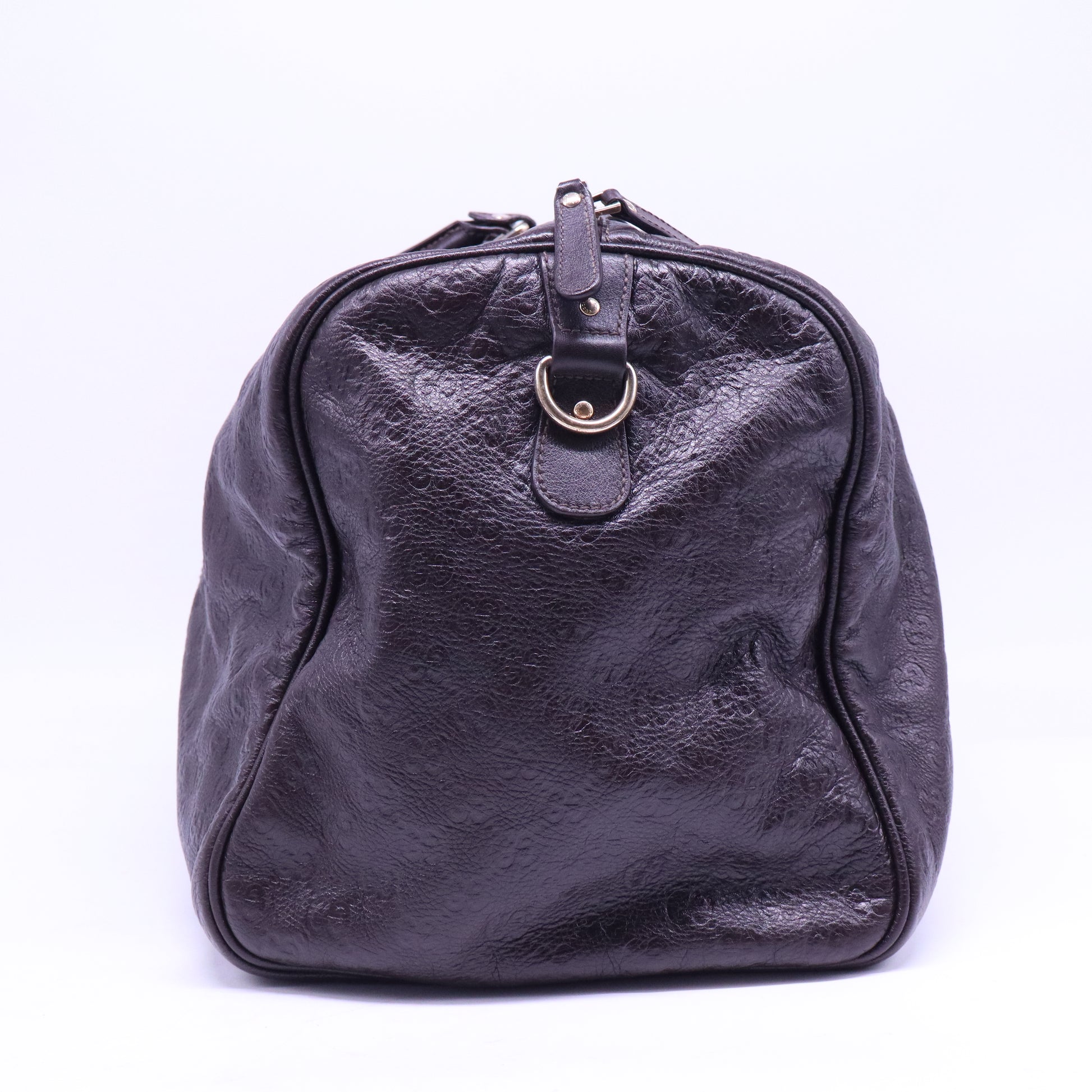 Gucci Dark Brown Guccissima Leather Large Carry-On Duffle Travel Bag twins B21055