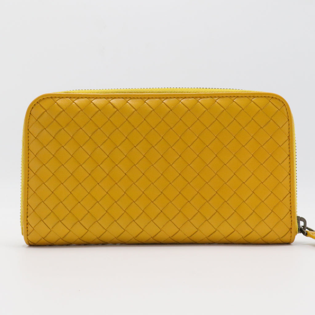 Intrecciato Weave Leather Wallet