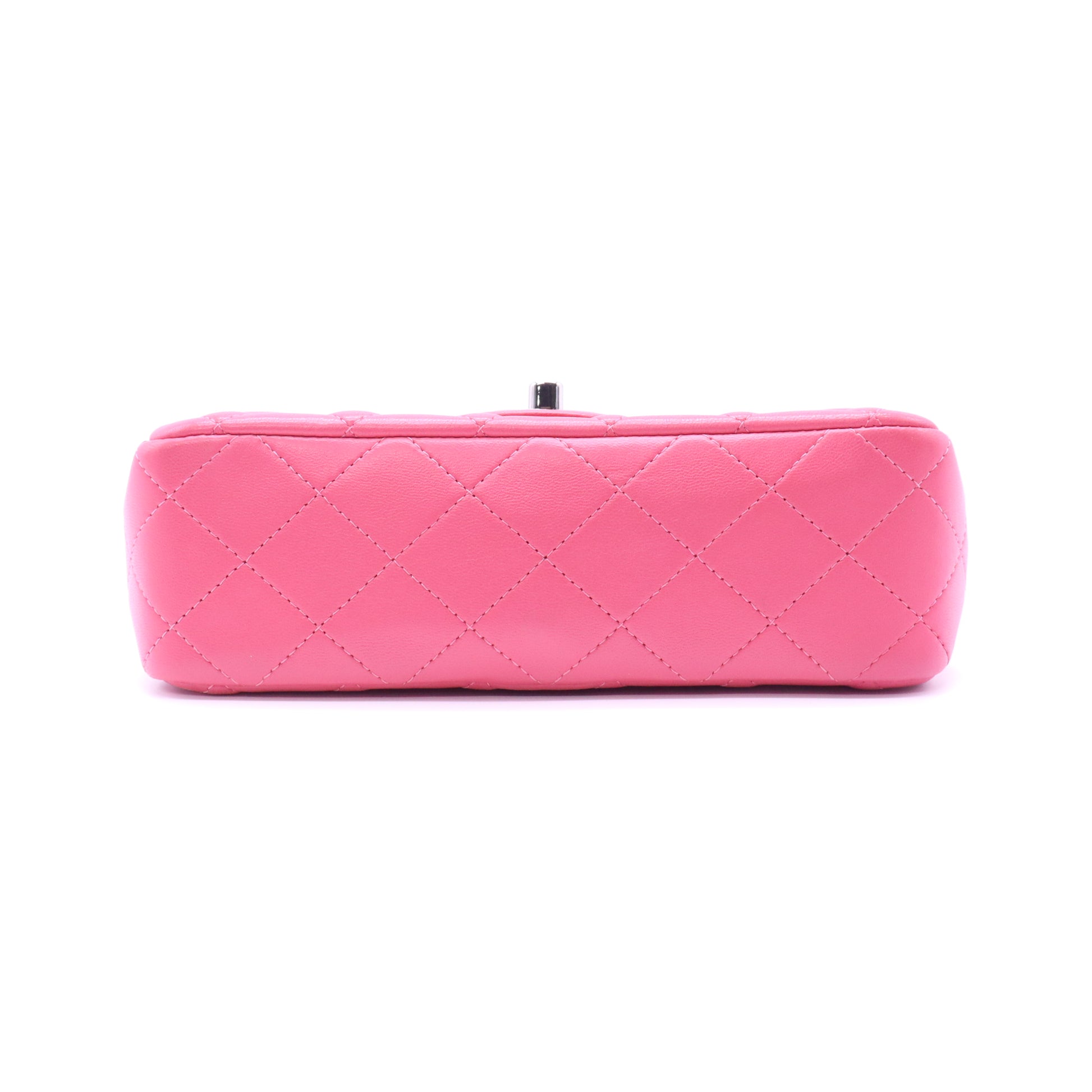 Lambskin Quilted Mini Rectangular Flap Neon Pink B22180