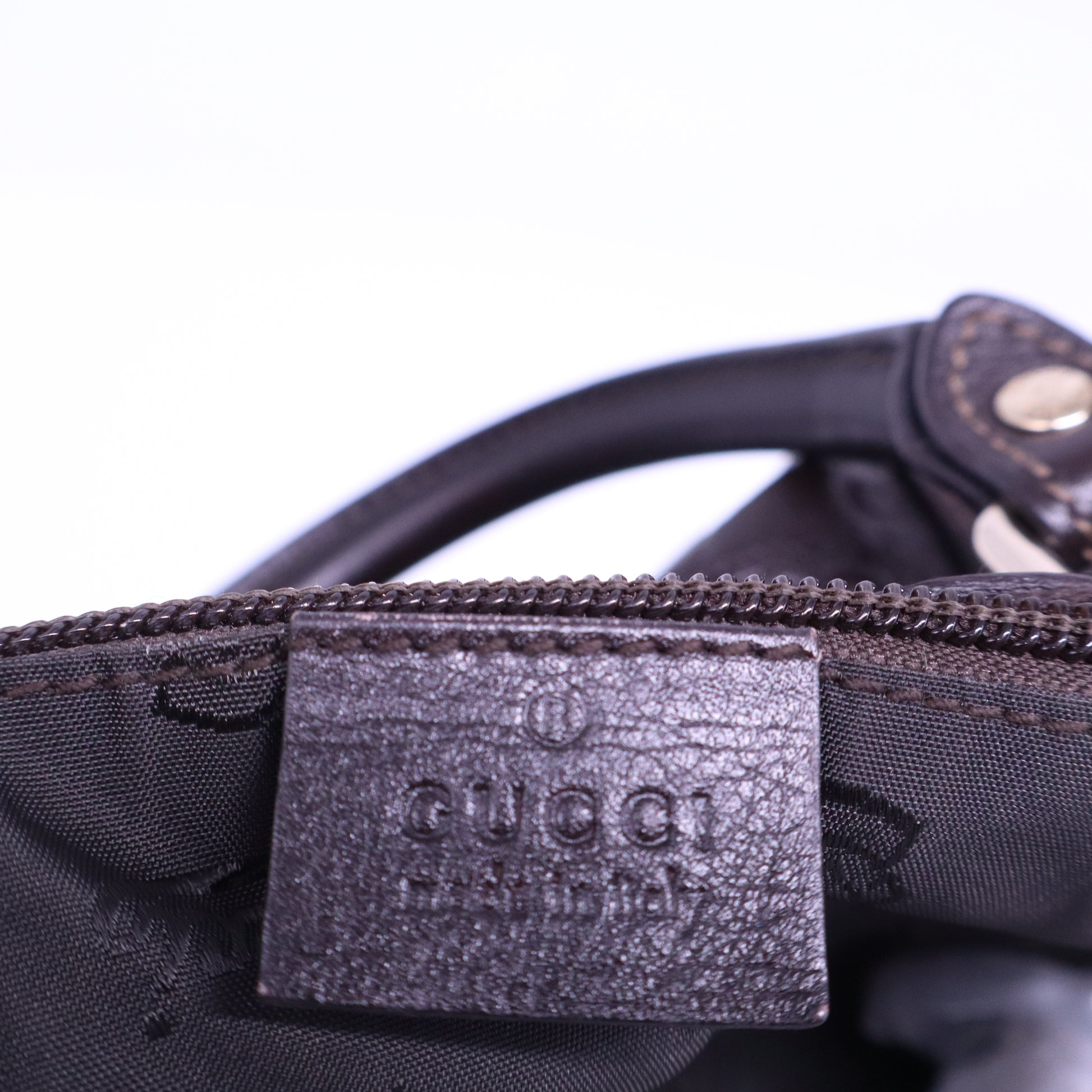 Gucci Dark Brown Guccissima Leather Large Carry-On Duffle Travel Bag twins B21055