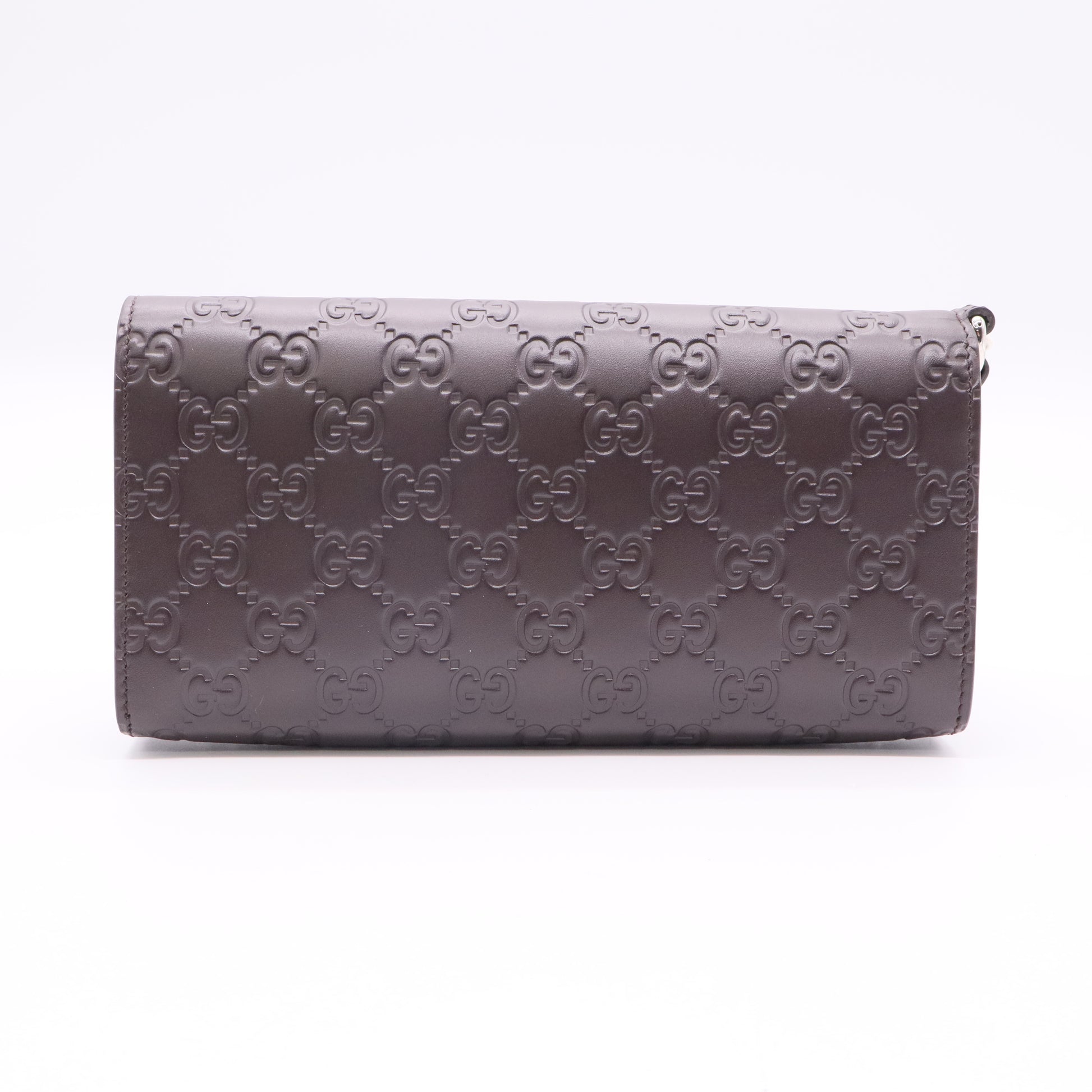 Gucci Wristlet Travel Flap Wallet Guccissima Leather Twins
