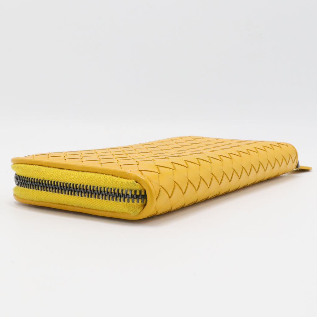 Intrecciato Weave Leather Wallet