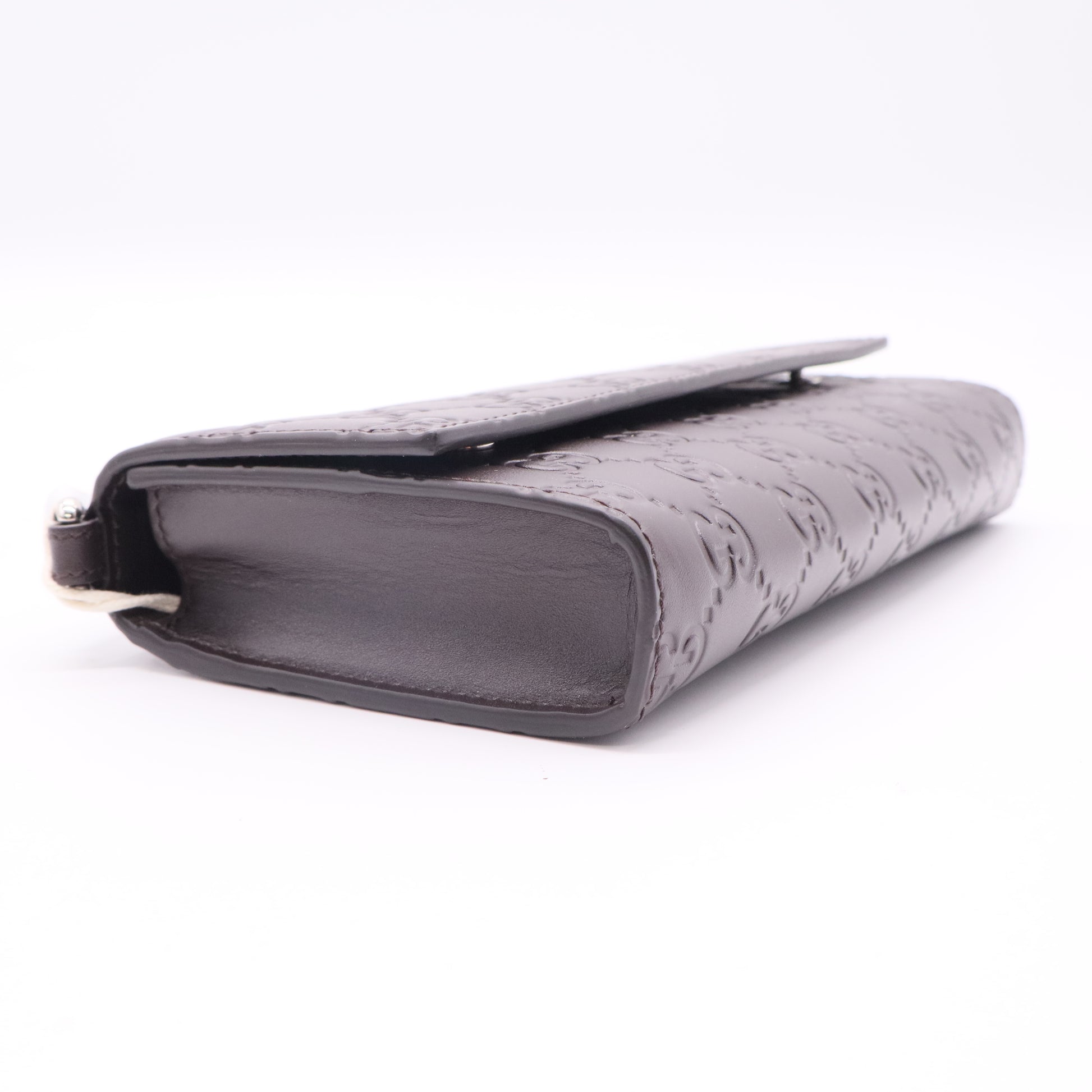 Gucci Wristlet Travel Flap Wallet Guccissima Leather Twins