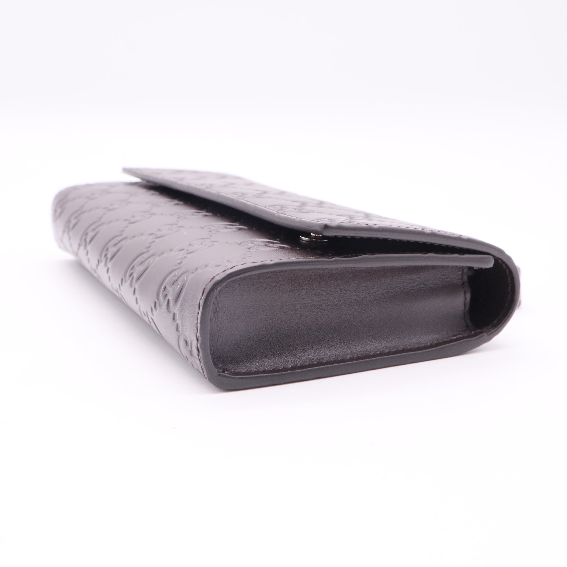 Gucci Wristlet Travel Flap Wallet Guccissima Leather Twins