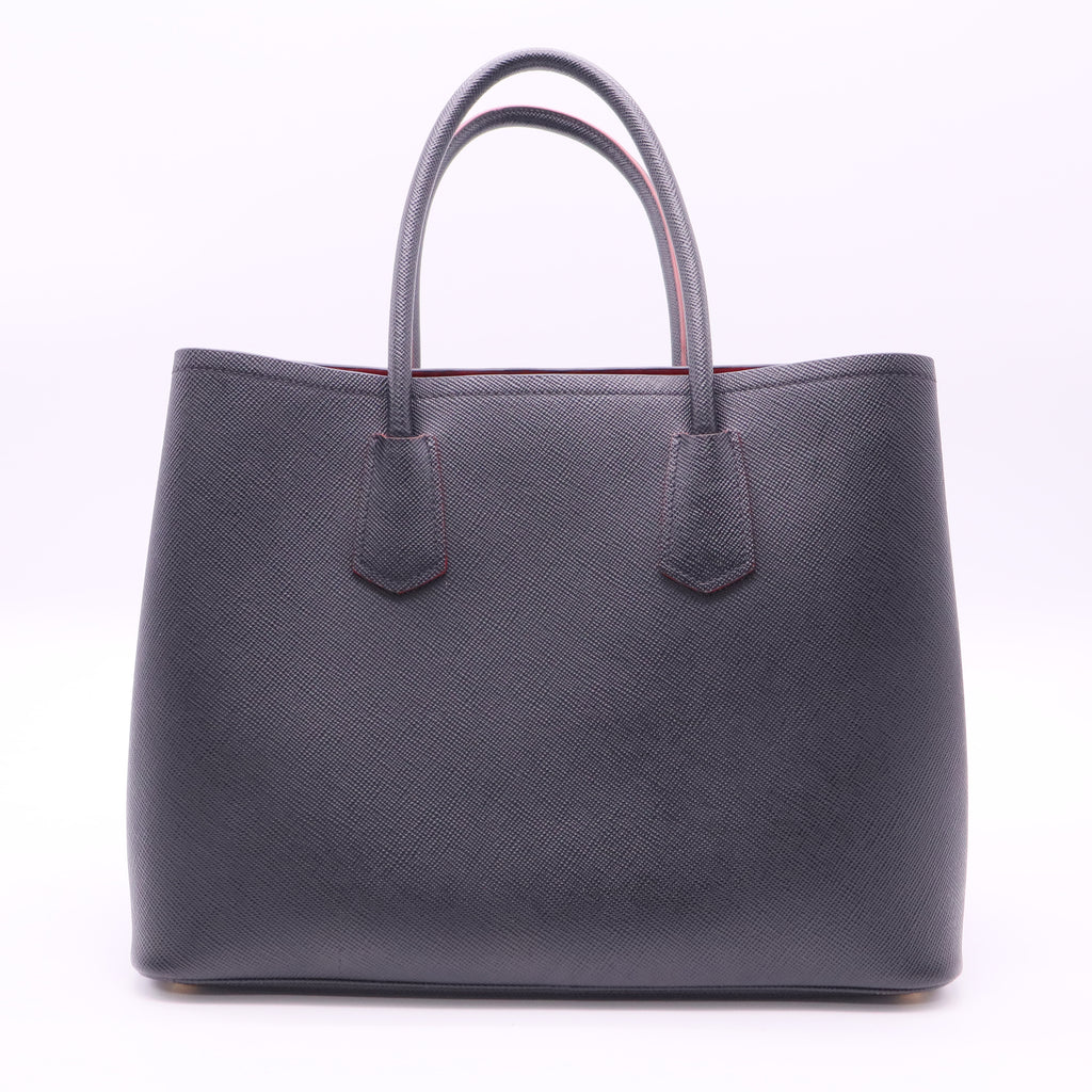 Prada Saffiano Cuir Double Bag Large red inside twins