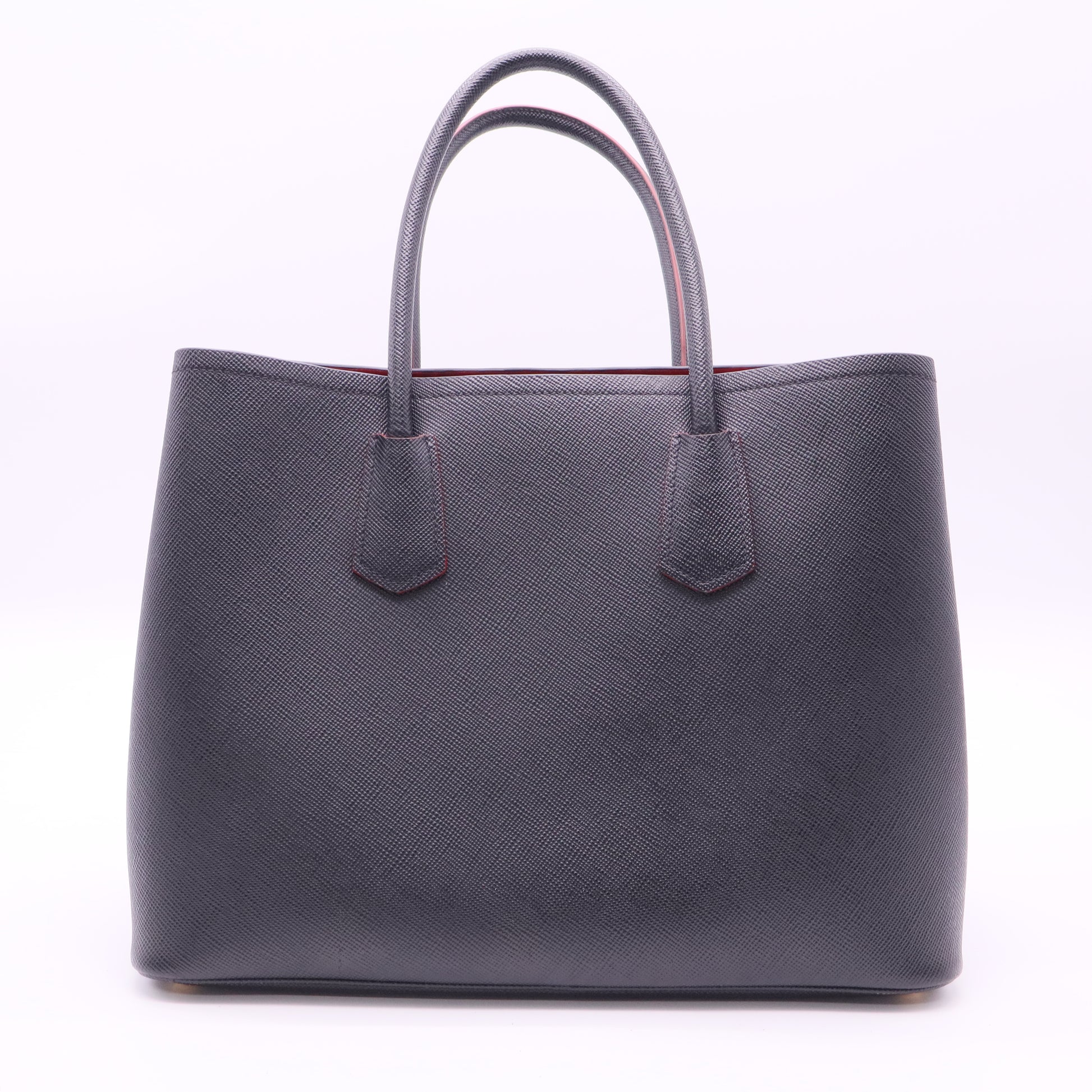 Prada Saffiano Cuir Double Bag Large red inside twins