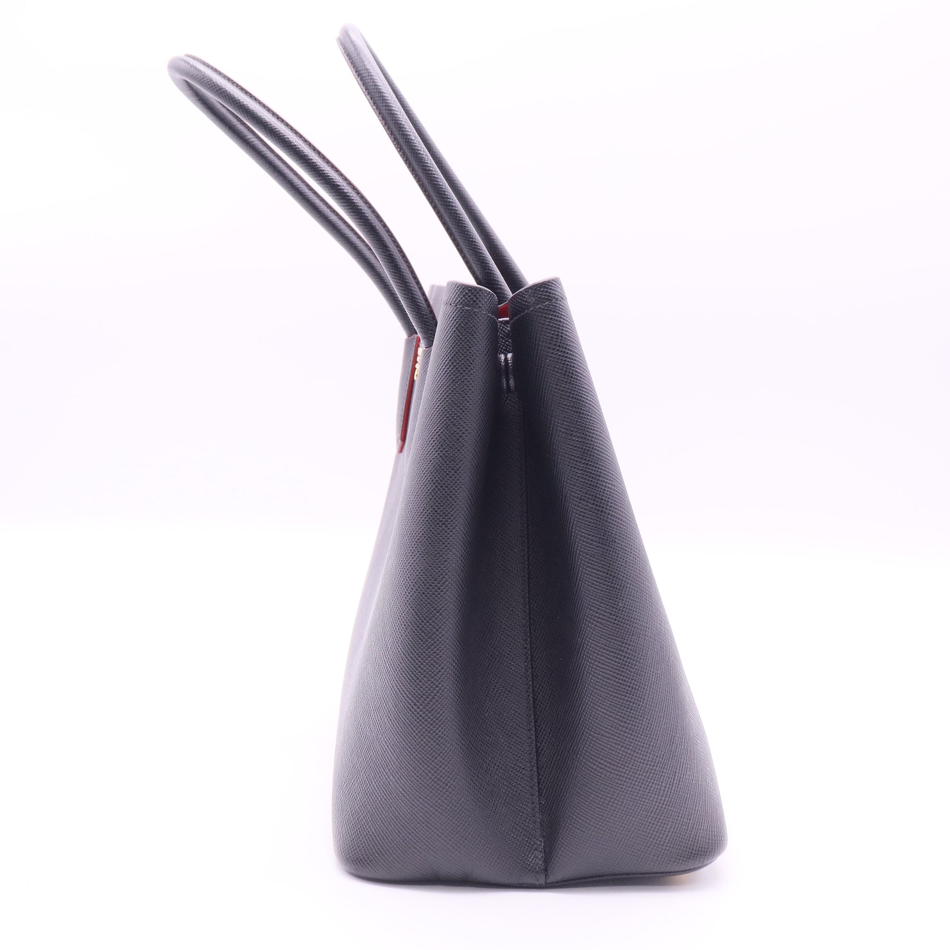 Prada Saffiano Cuir Double Bag Large red inside twins