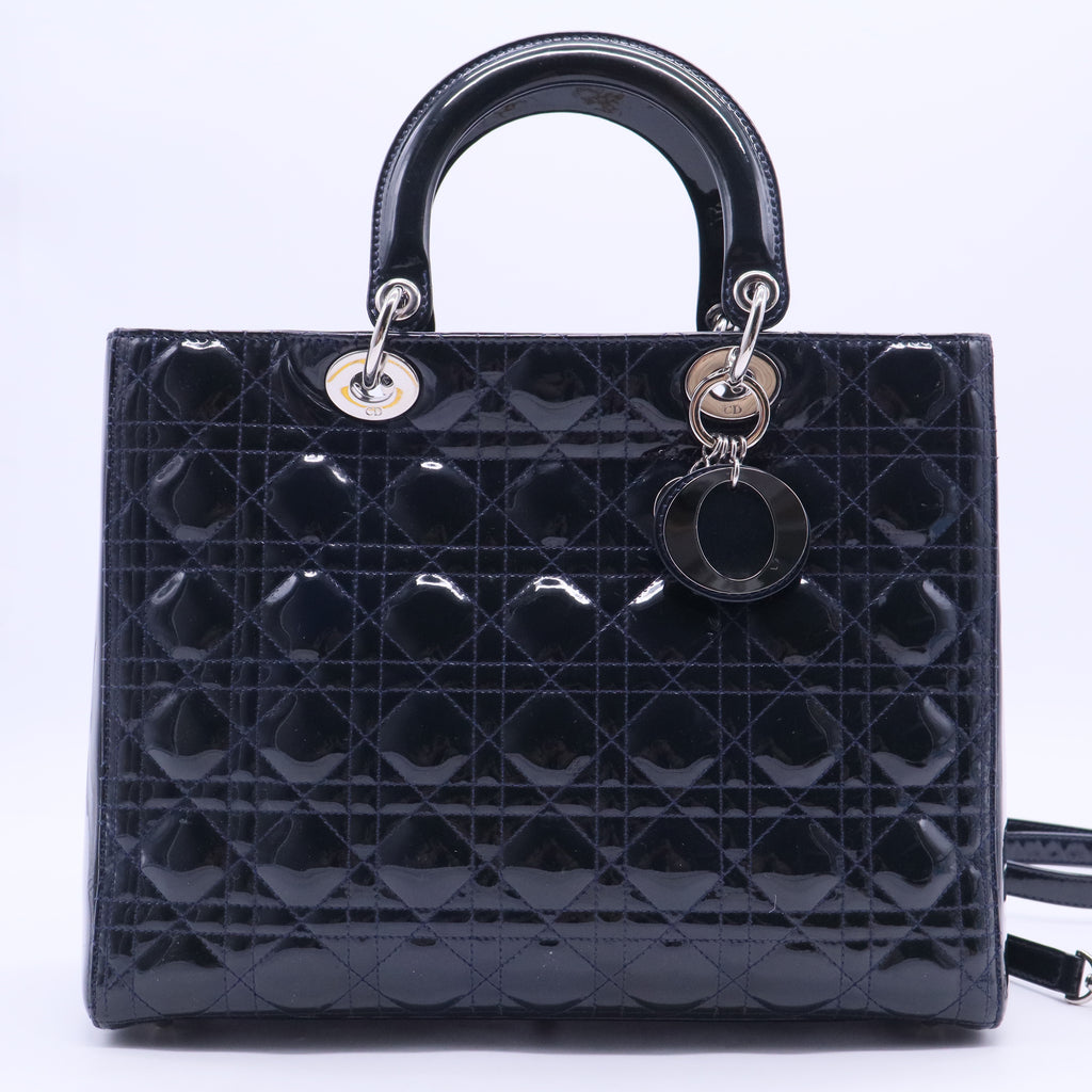 Large Patent Cannage Lady Dior B10450