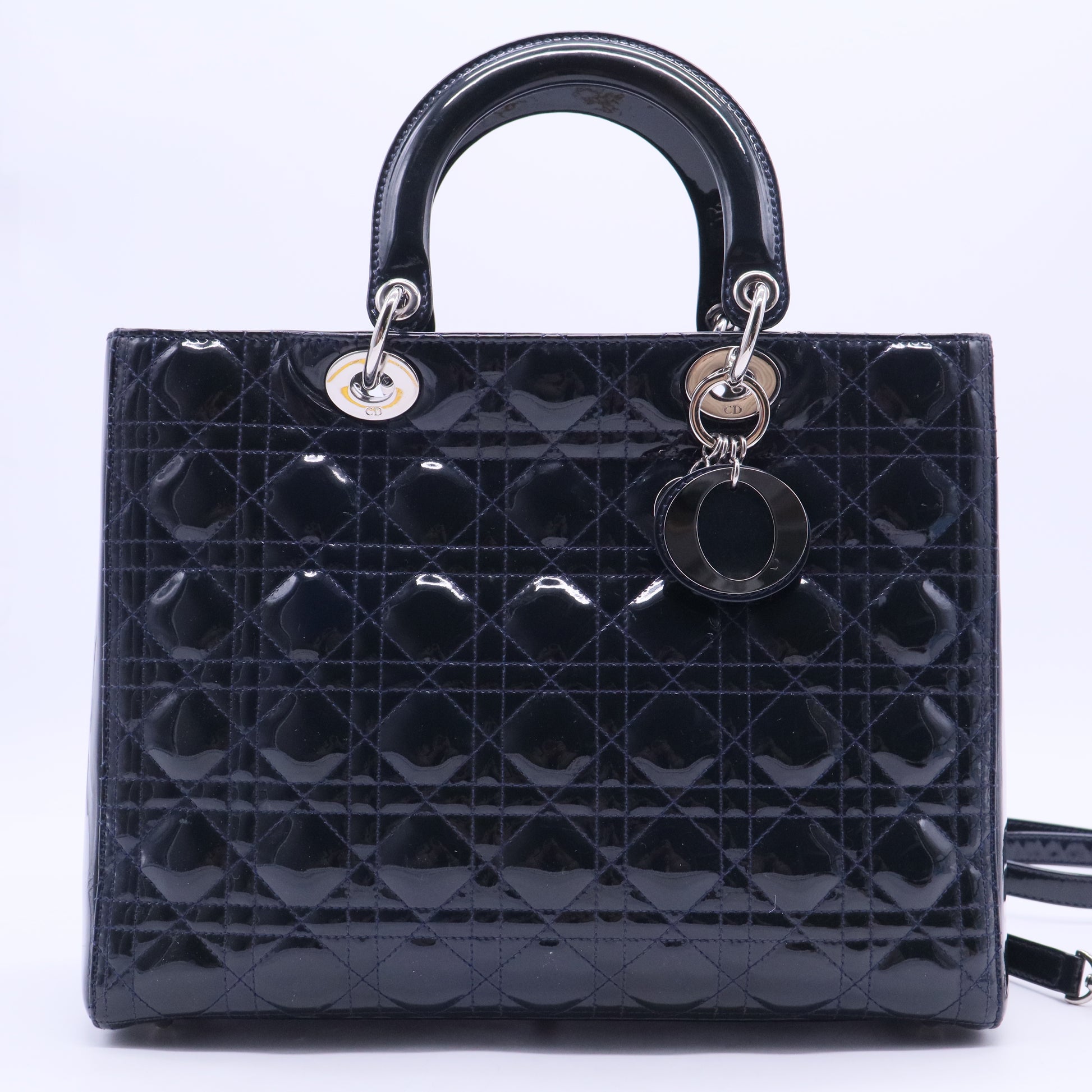 Large Patent Cannage Lady Dior B10450