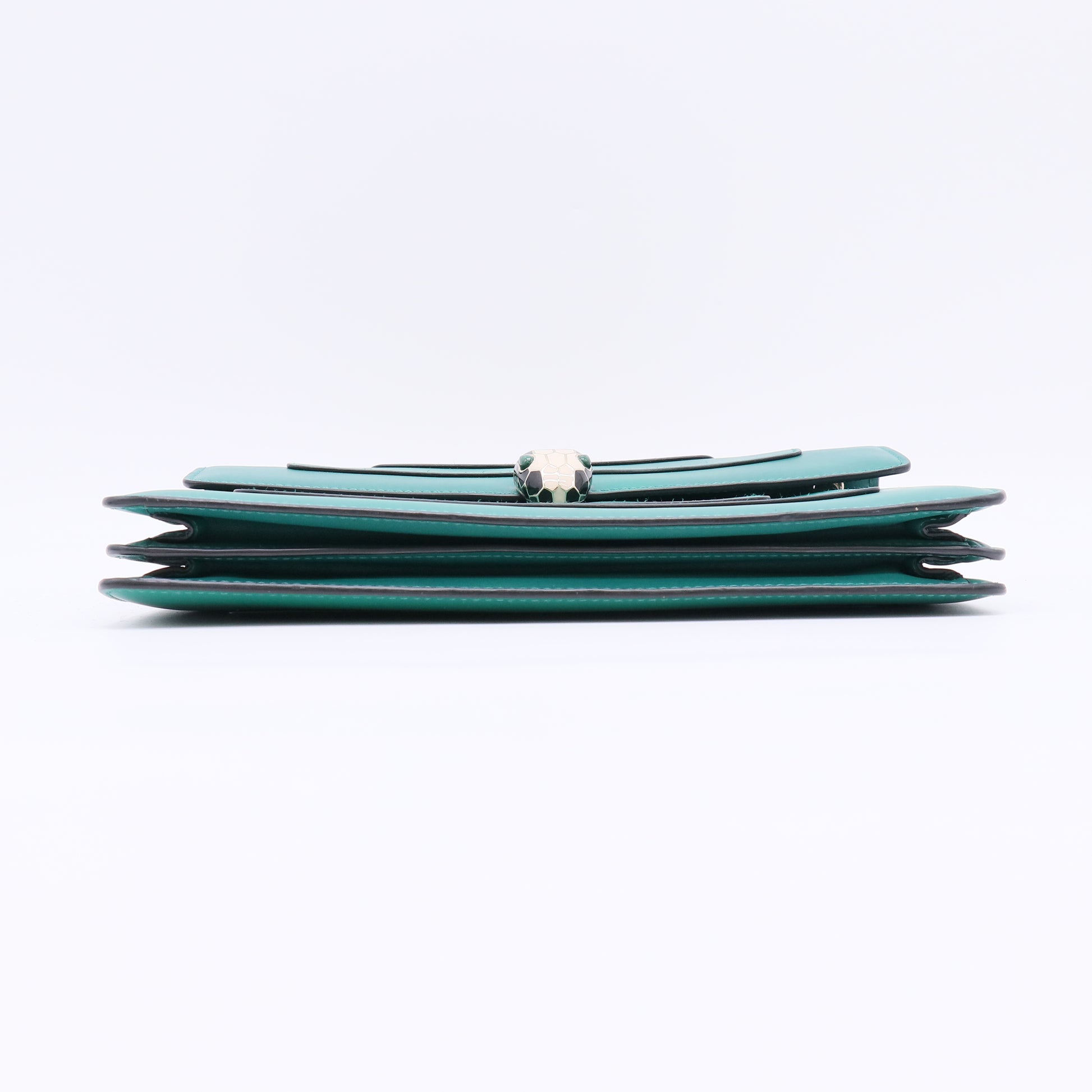 Green Leather Medium Serpenti Forever Flap Shoulder Bag B23220