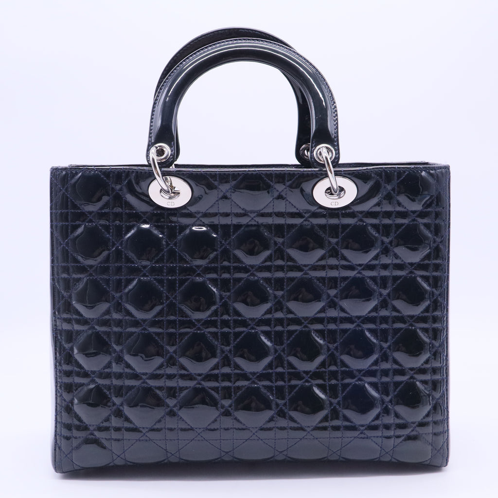 Large Patent Cannage Lady Dior B10450