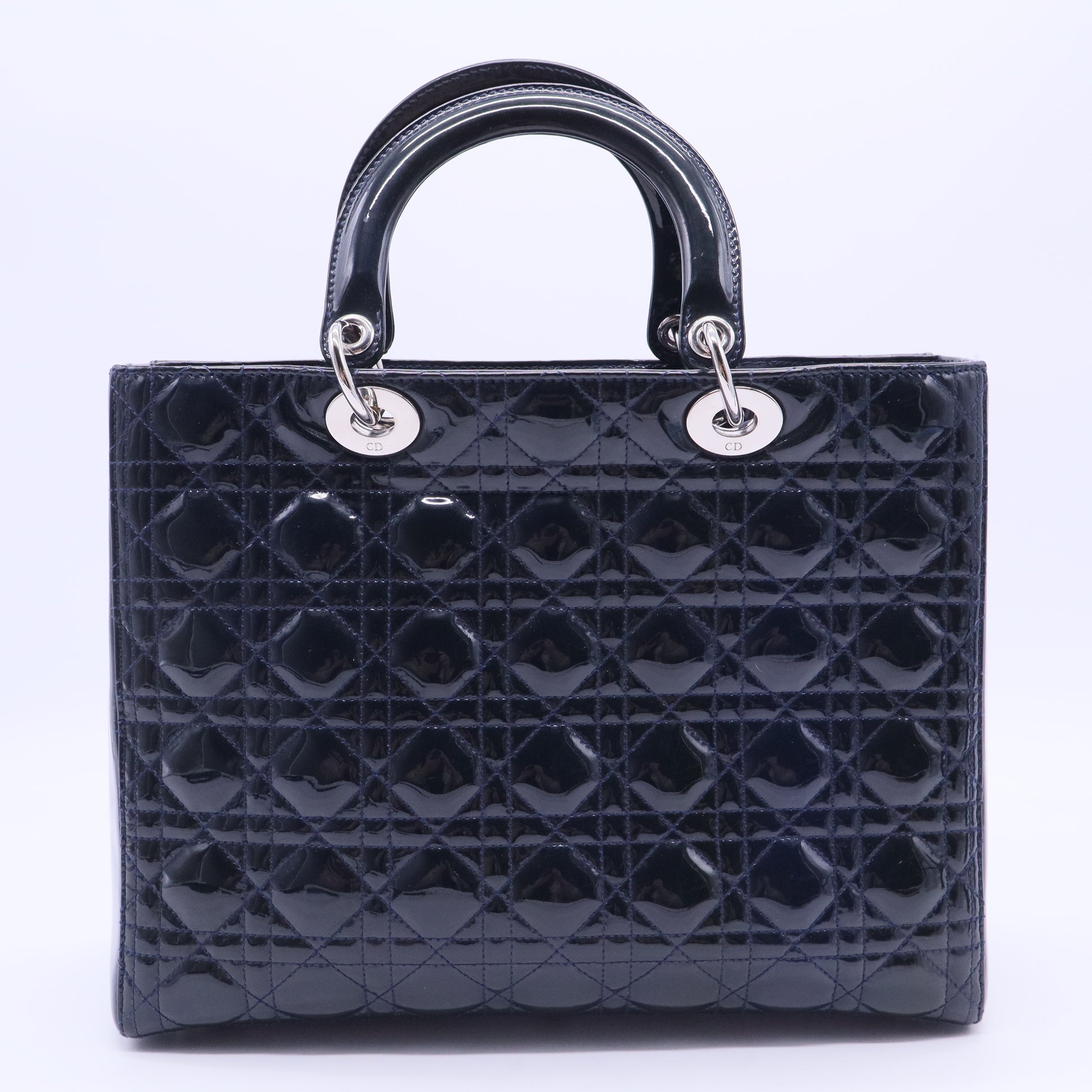 Large Patent Cannage Lady Dior B10450