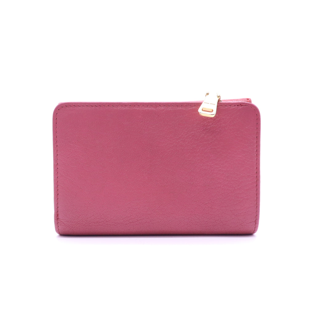 Miu Miu Madras Bicolor Bow Leather Wallet W21358