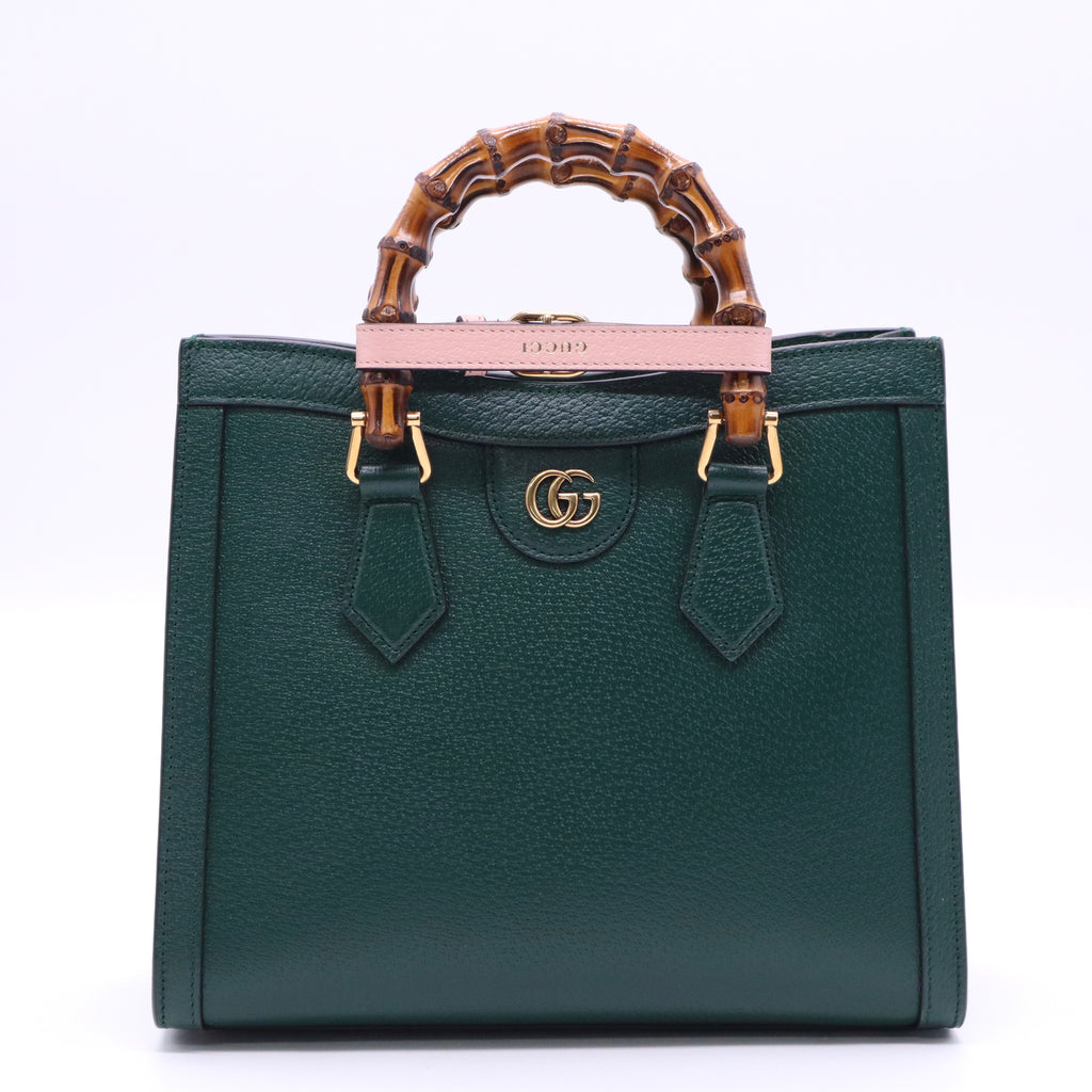 Diana NM Bamboo Handle Tote Leather Small Twins LDJ3589