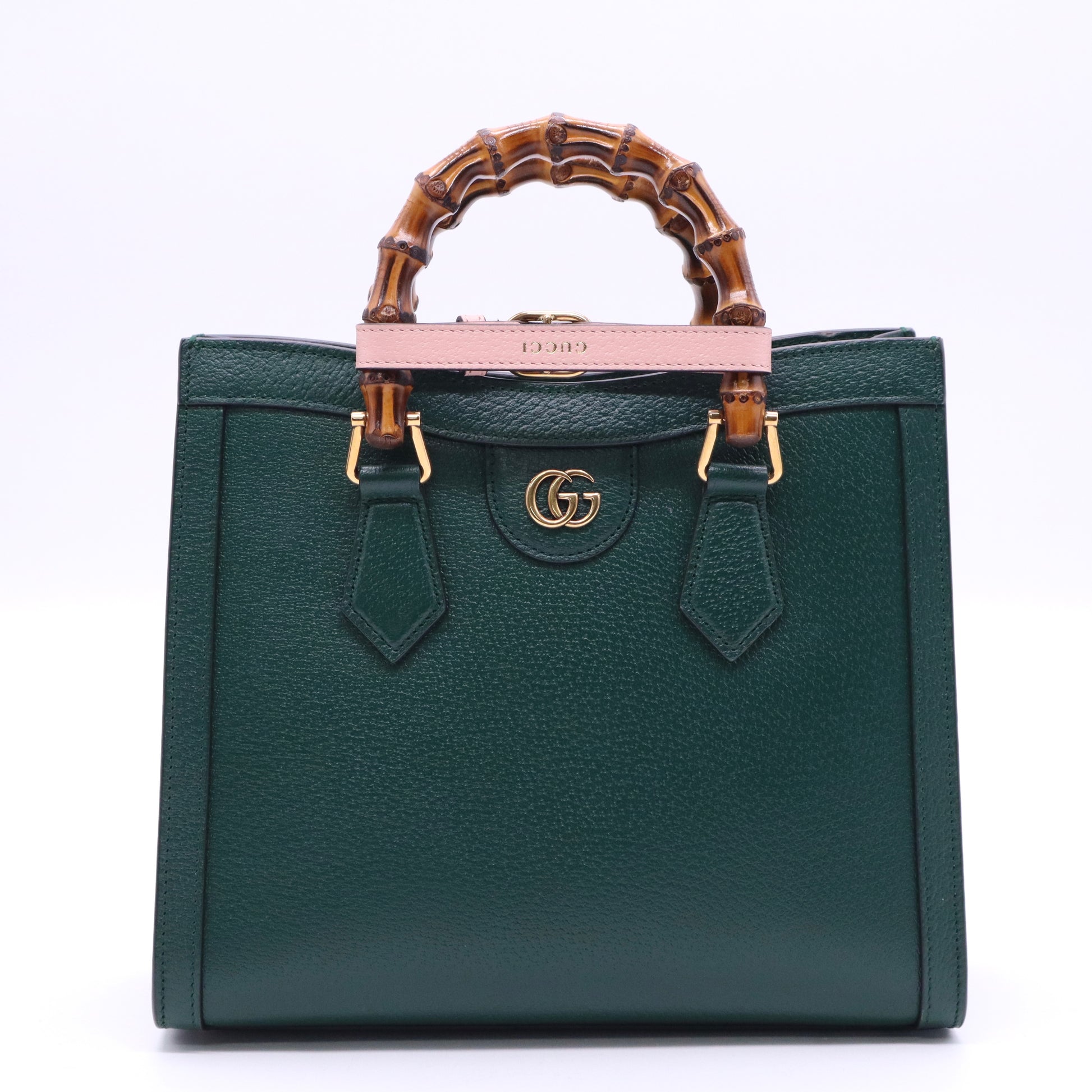 Diana NM Bamboo Handle Tote Leather Small Twins LDJ3589