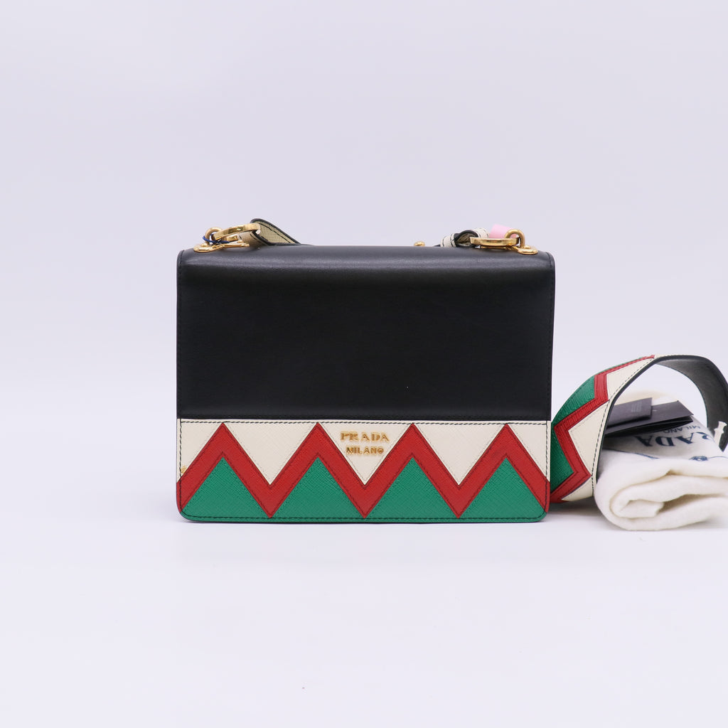 Prada City Calf & Saffiano Esplanade Crossbody Bag Twins LDJ5619