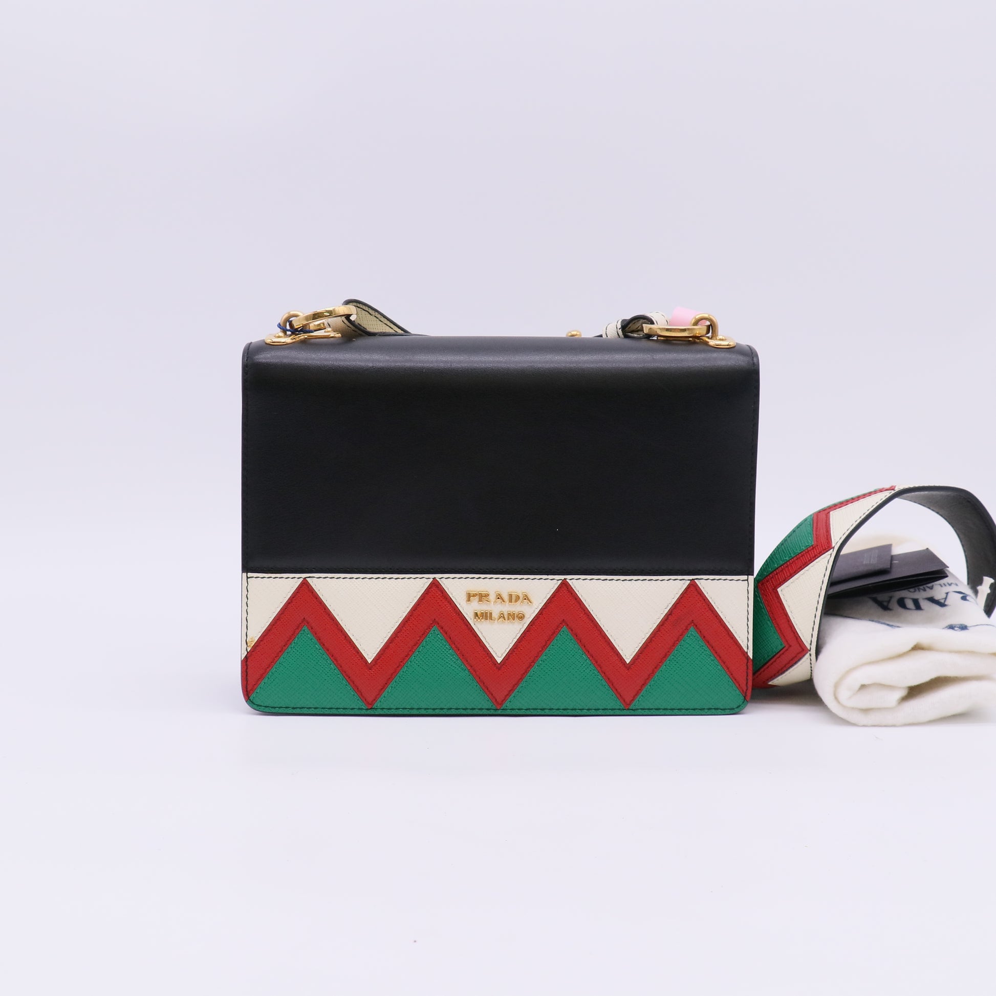 Prada City Calf & Saffiano Esplanade Crossbody Bag Twins LDJ5619