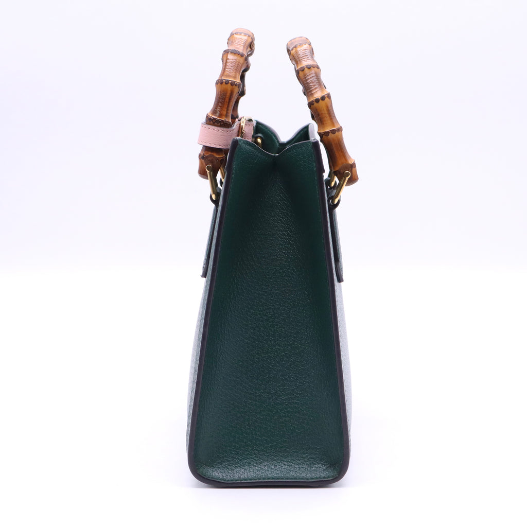 Diana NM Bamboo Handle Tote Leather Small Twins LDJ3589