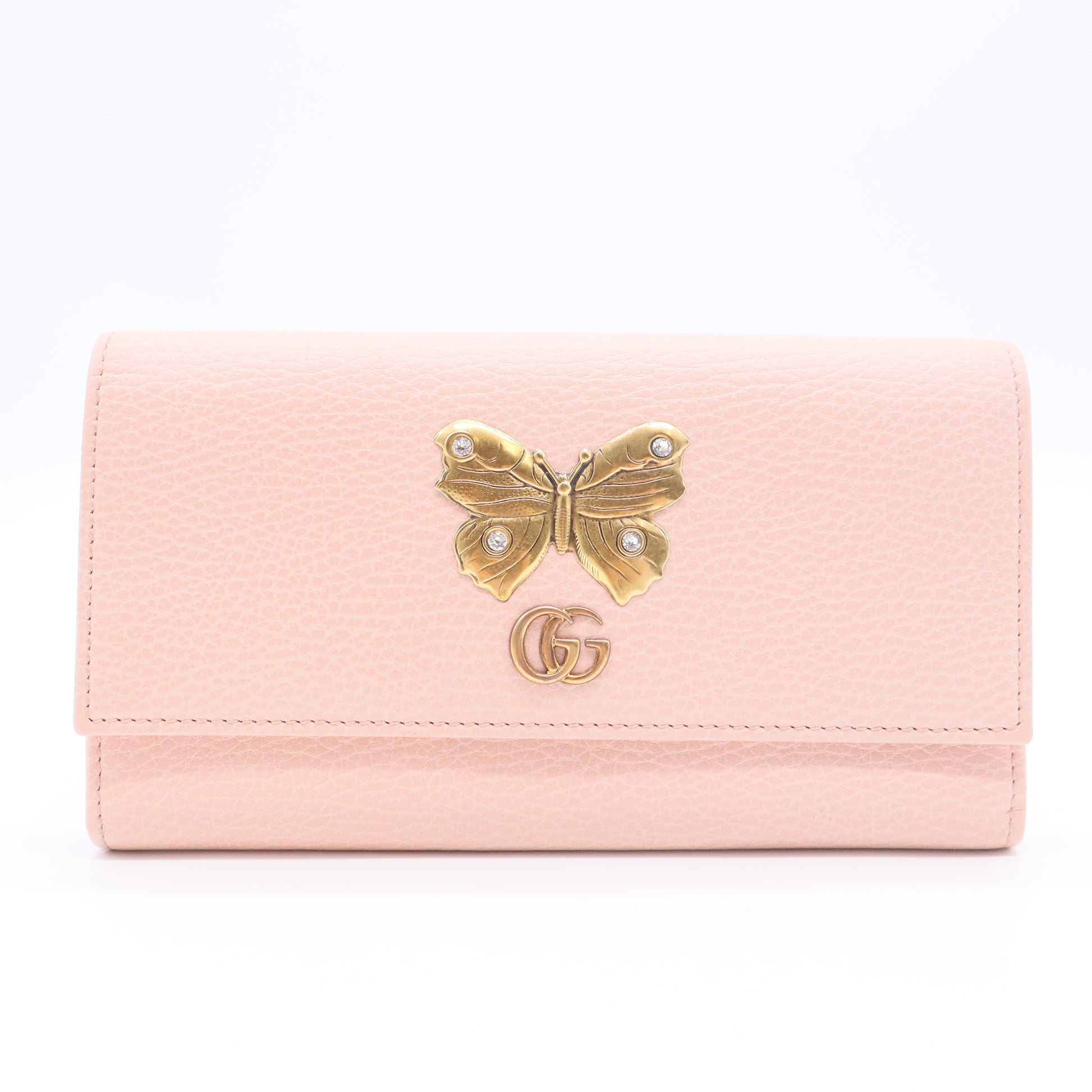 Calfskin Garden Continental Wallet Perfect Pink