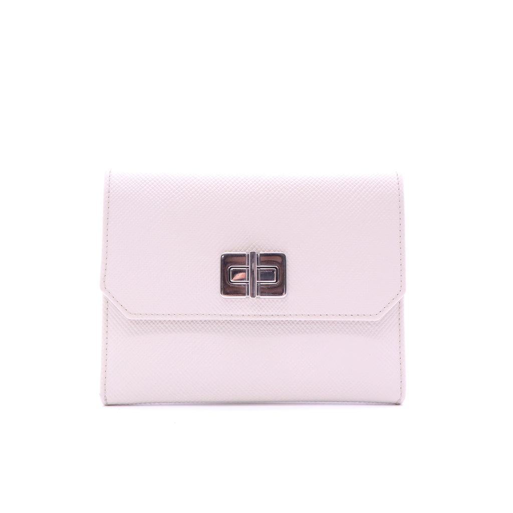 Prada Saffiano Leather Turn-Lock Trifold Walle W21359