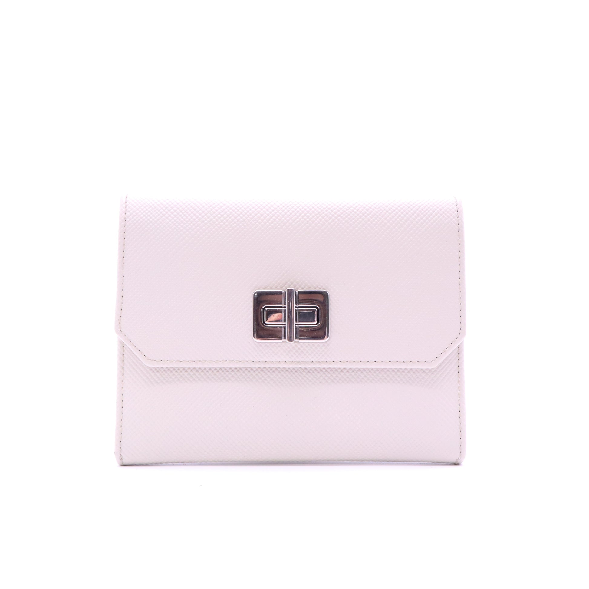 Prada Saffiano Leather Turn-Lock Trifold Walle W21359