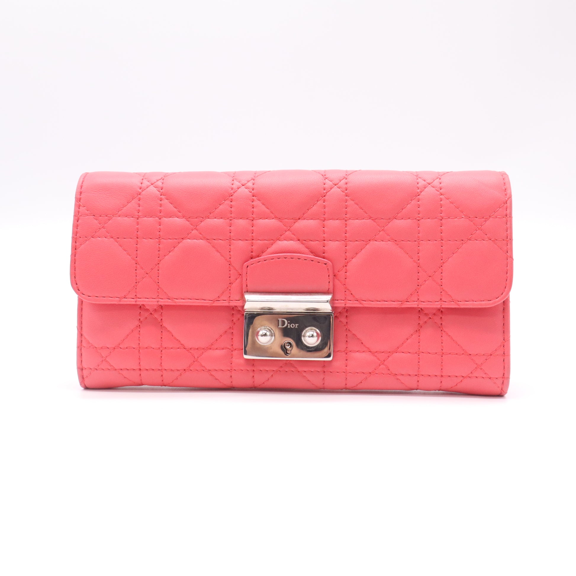 Coral Miss Dior Promenade Continental Wallet W22607