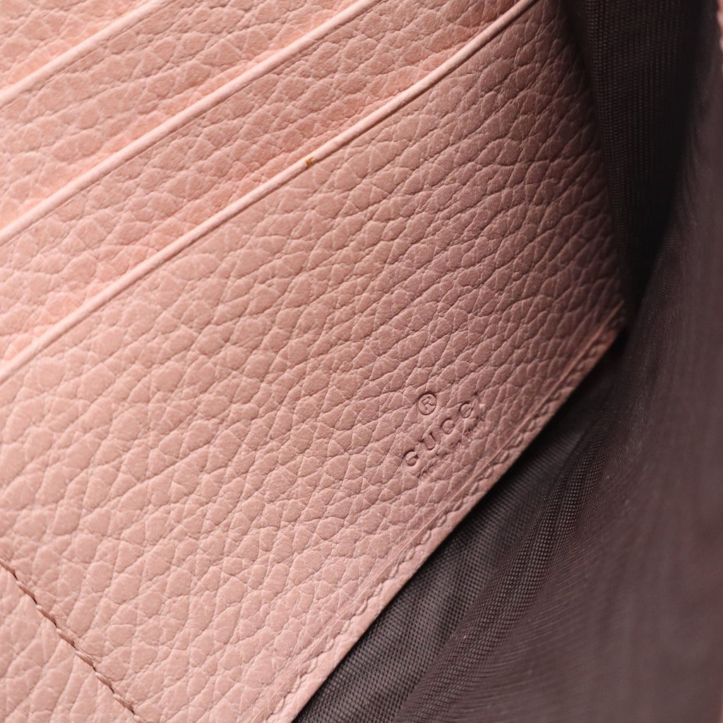 Calfskin Garden Continental Wallet Perfect Pink