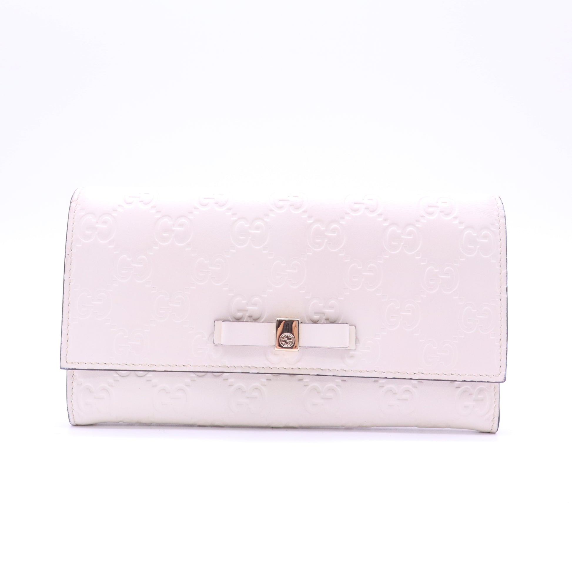 Gucci Signature Leather Bow Continental Wallet W21425
