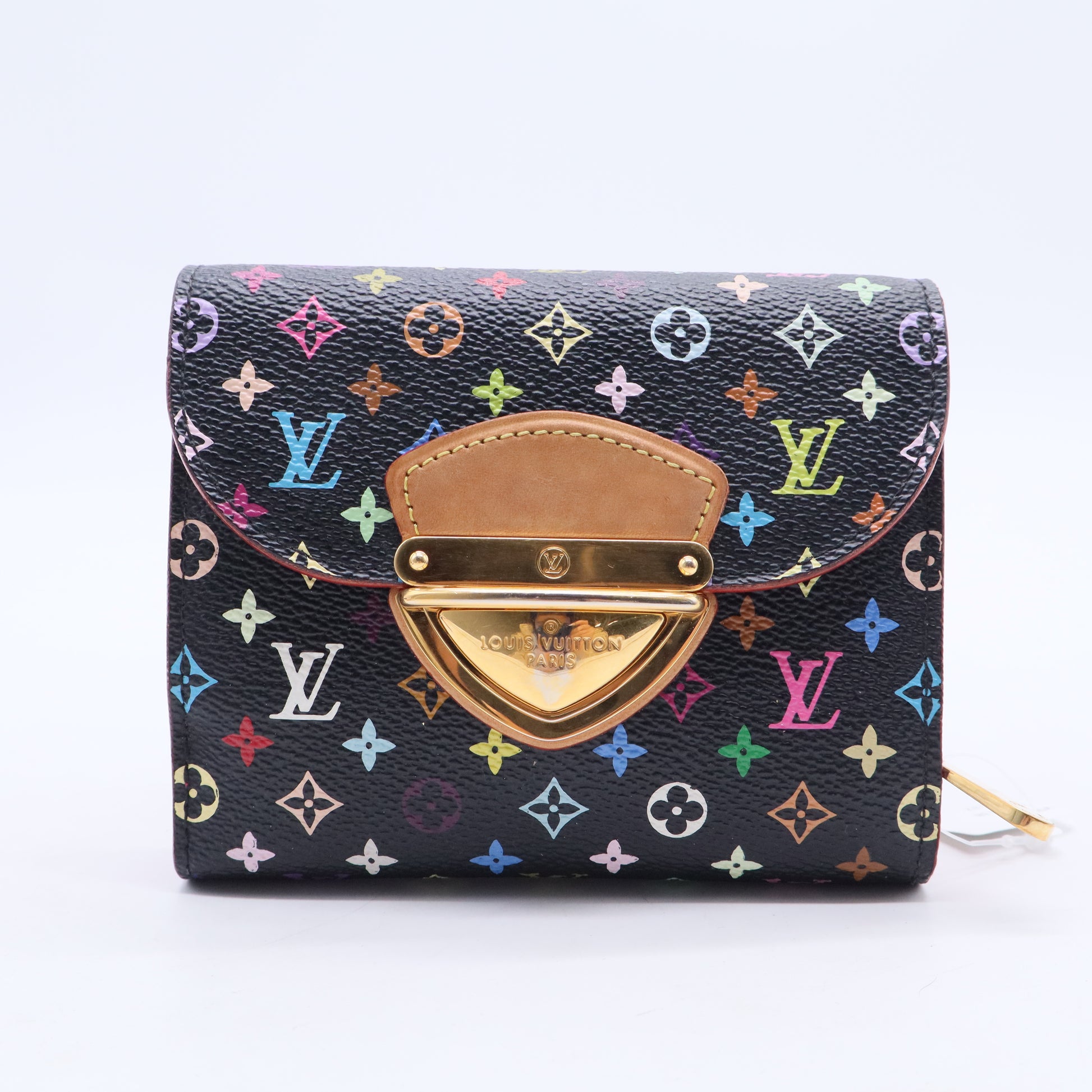 Louis Vuitton Black Monogram Multicolore Joey Wallet Twins LDJ2816