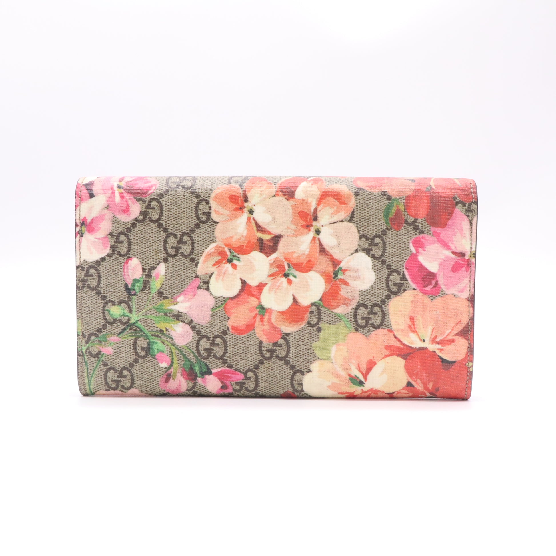 Gucci GG Supreme Monogram Blooms Continental Wallet W22615