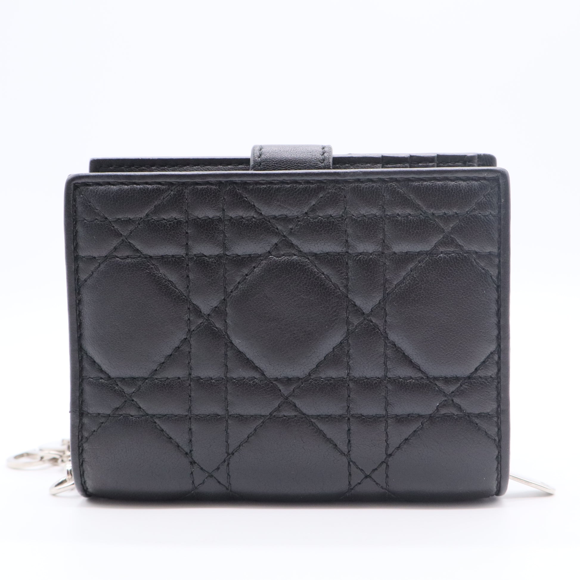 Lady Dior Zip Around Bifold Wallet Cannage Quilt Lambskin Mini