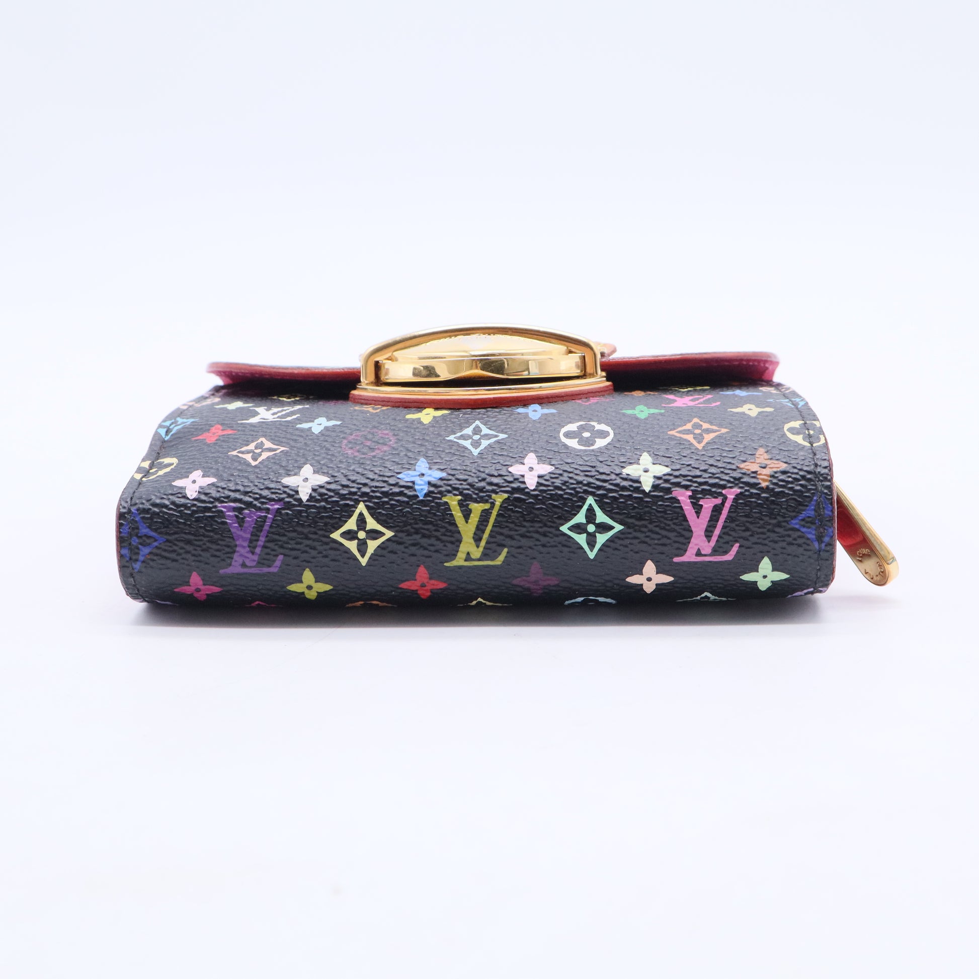 Louis Vuitton Black Monogram Multicolore Joey Wallet Twins LDJ2816