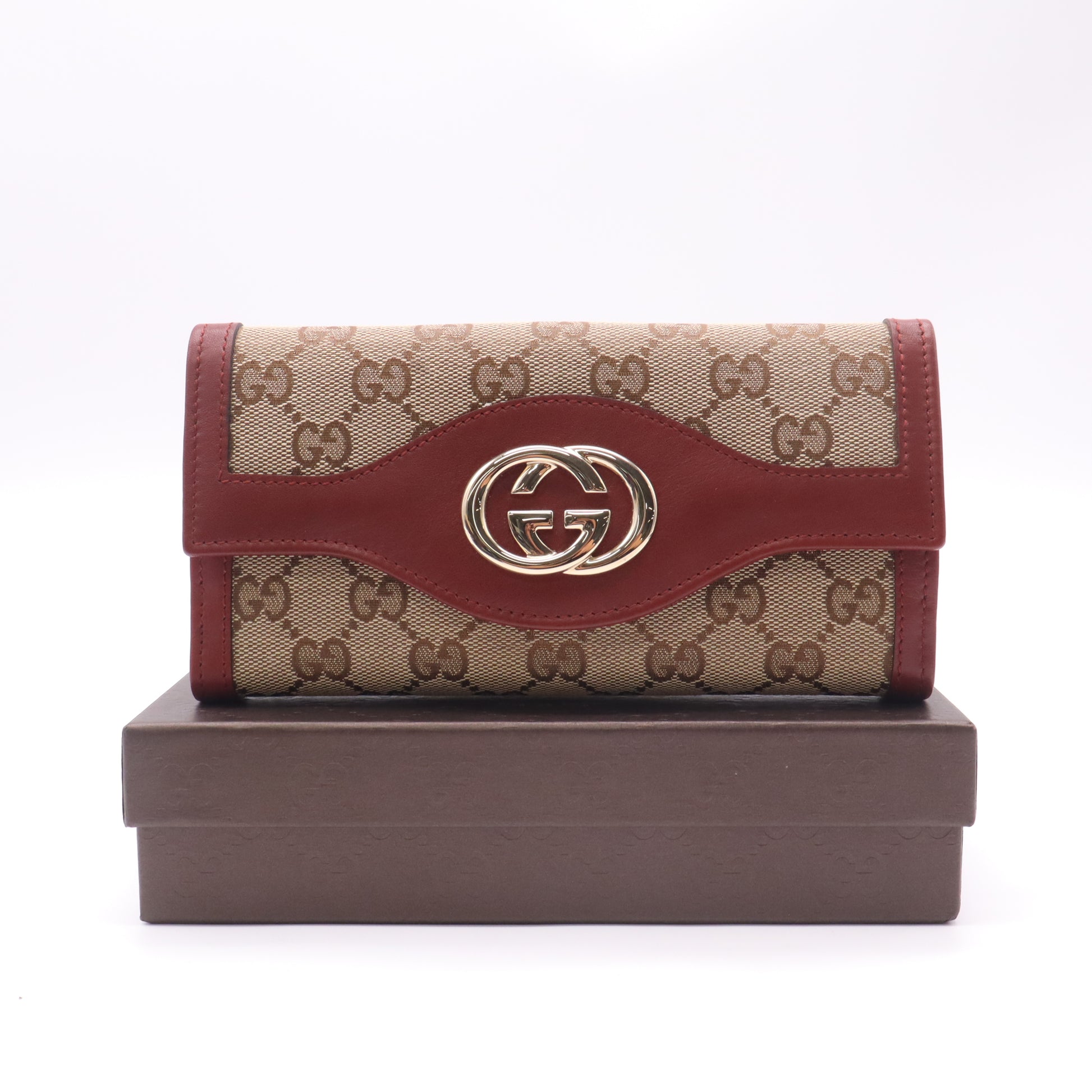 GG Canvas and Leather Trim Sukey Continental Wallet W22616