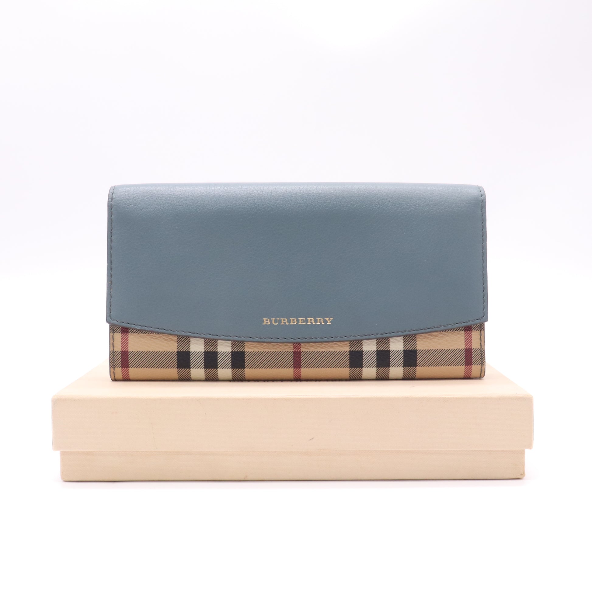 Burberry House Check Canvas and Leather Porter Continental Wallet W22617