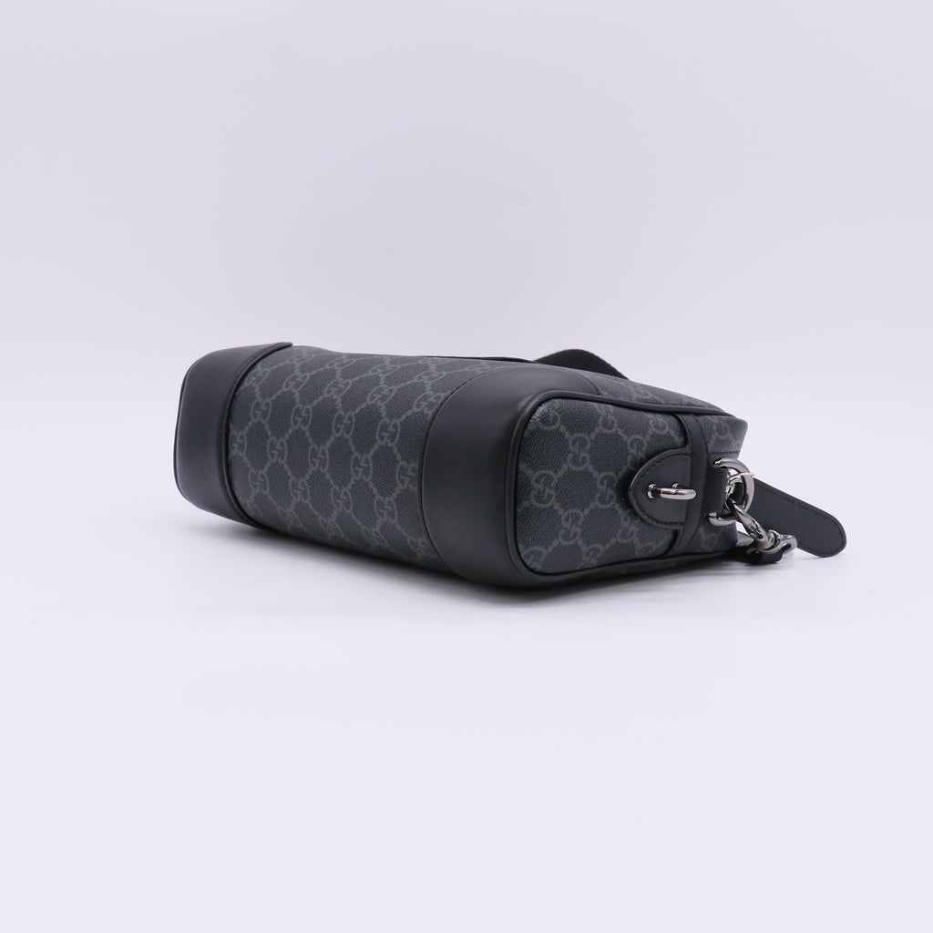 Gucci GG Emblem small crossbody bag in black fabric Twins LDJ5623