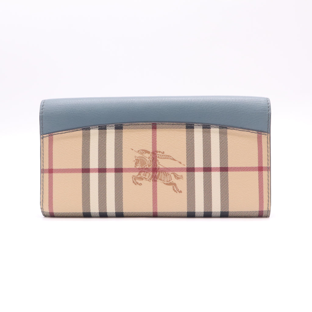 Burberry House Check Canvas and Leather Porter Continental Wallet W22617