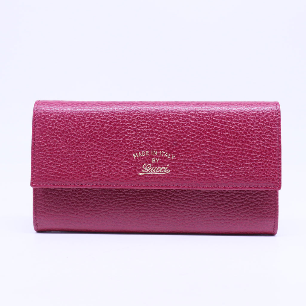 Burgundy Leather Swing Flap Continental Wallet