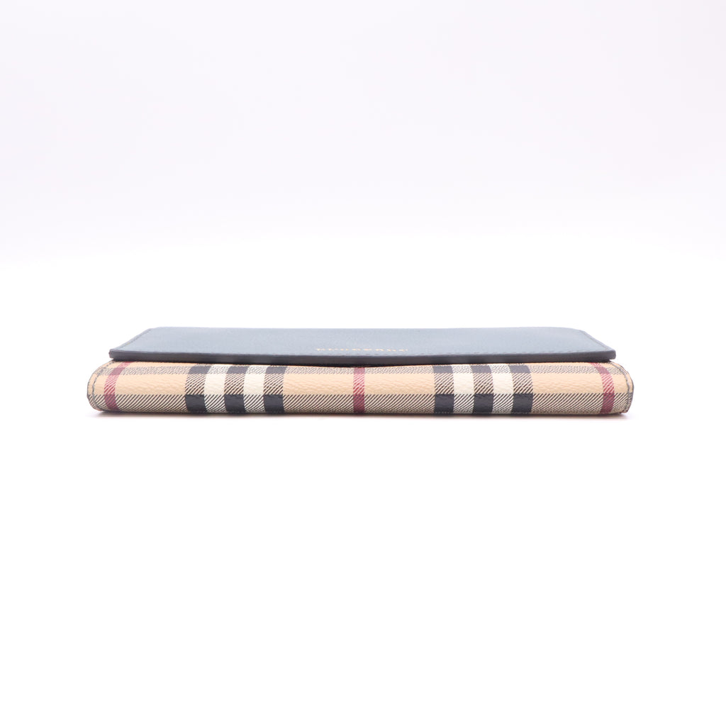 Burberry House Check Canvas and Leather Porter Continental Wallet W22617