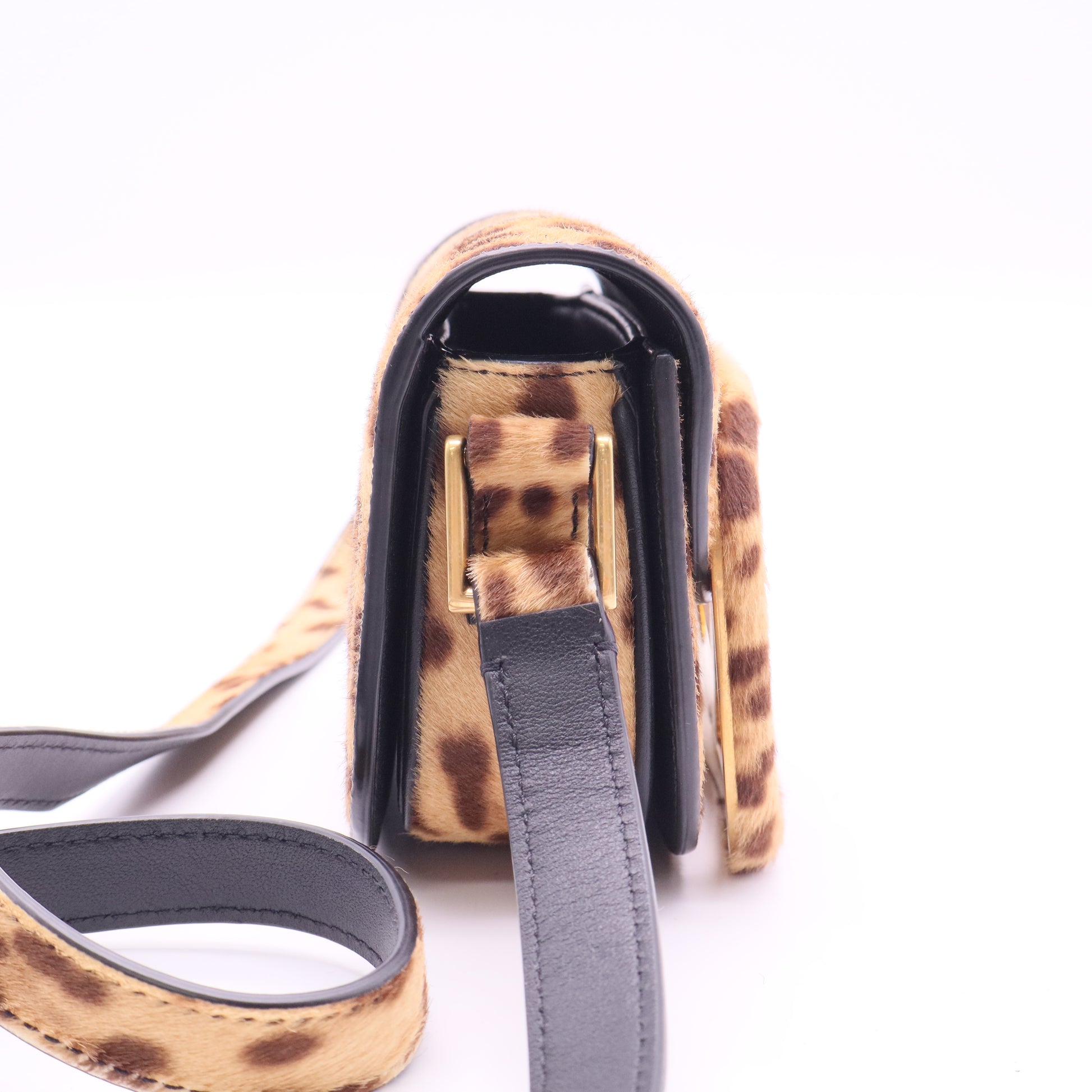 VALENTINO GARAVANI Supervee small leopard-print leather shoulder bag twins